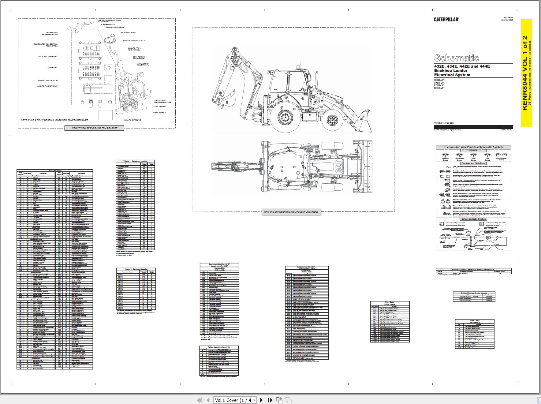 CAT Backhoe Loader 444E Electrical Hydraulic Schematic (1)