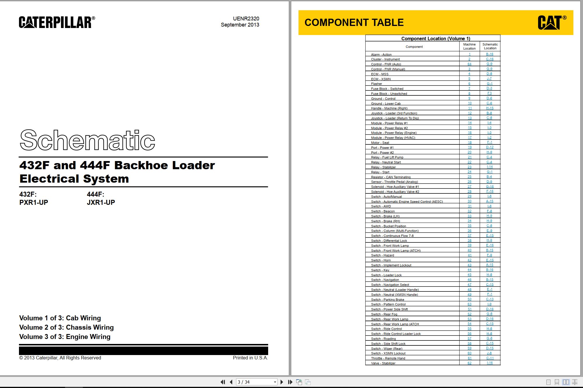 CAT Backhoe Loader 444F Electrical Hydraulic Schematic (1)