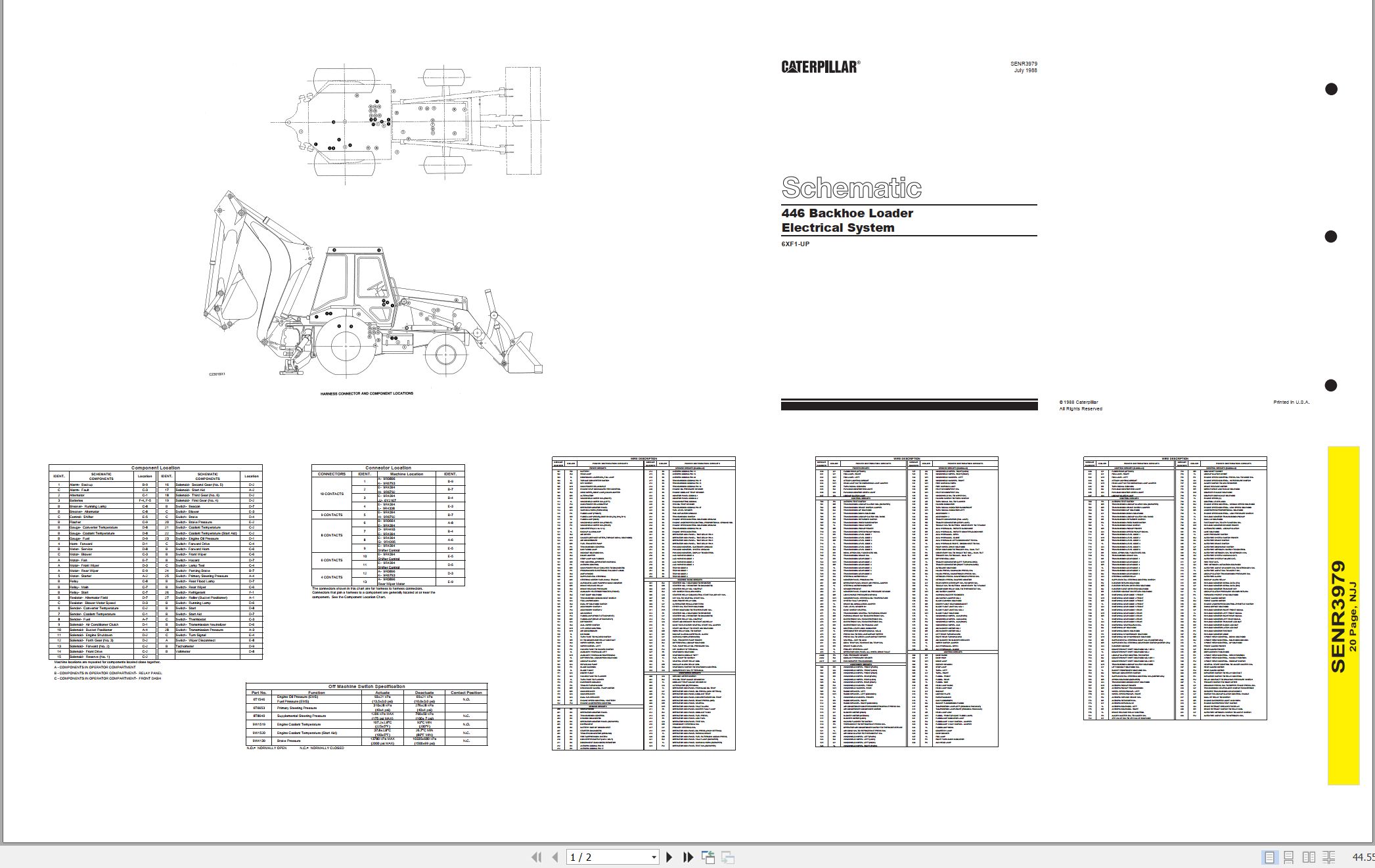 CAT Backhoe Loader 446 Electrical Hydraulic Schematic (1)