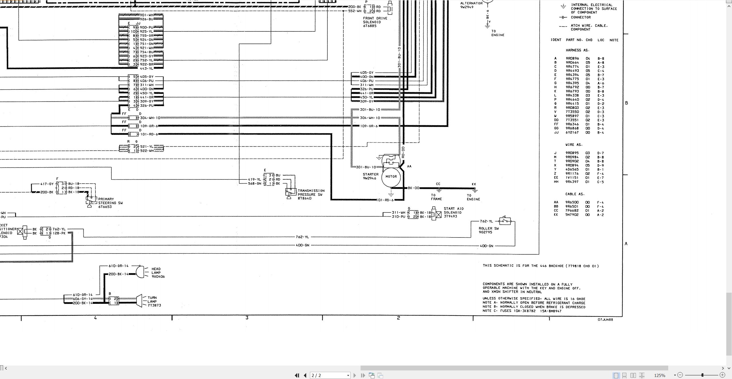 CAT Backhoe Loader 446 Electrical Hydraulic Schematic (2)