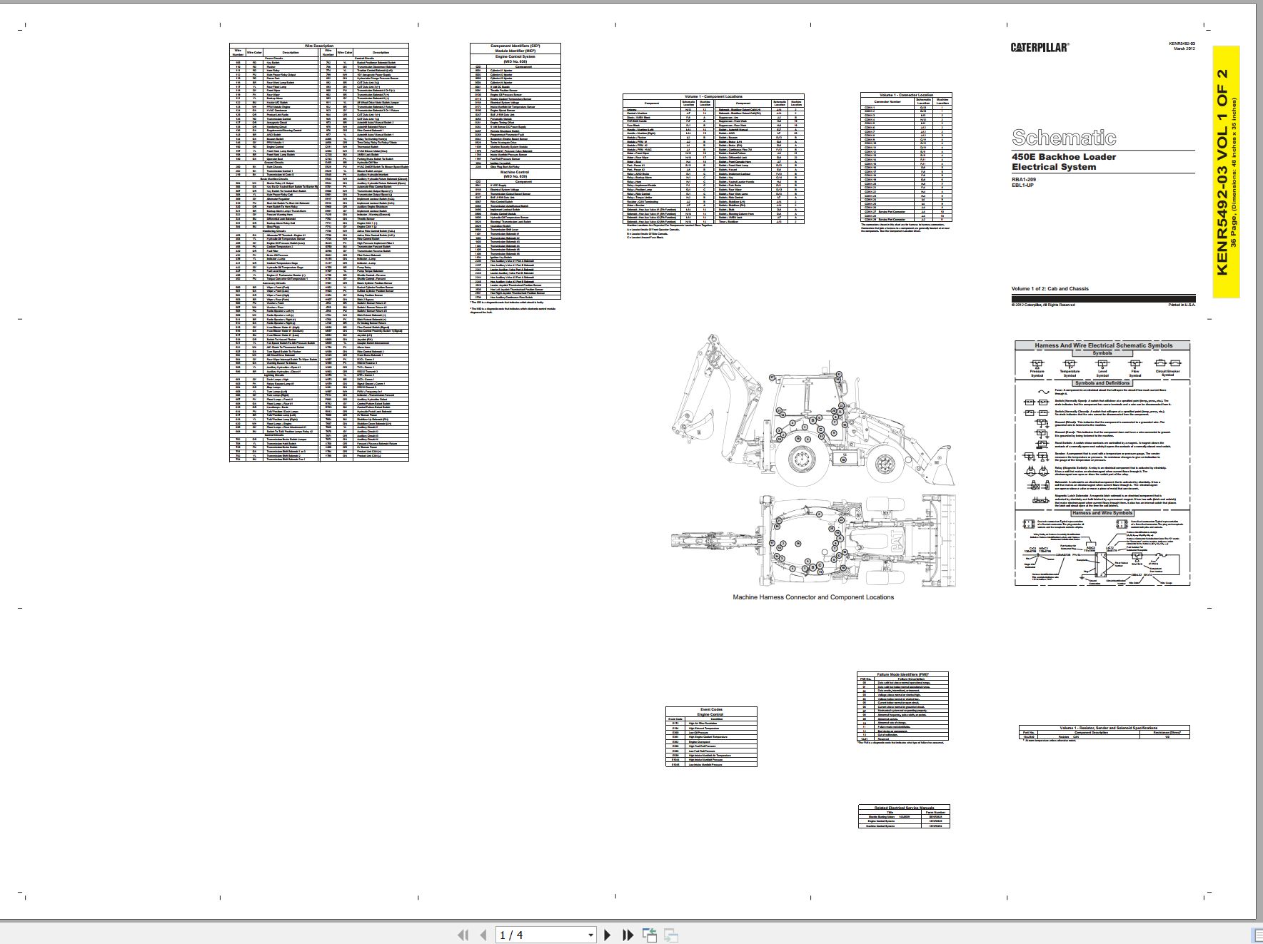 CAT Backhoe Loader 450E Electrical Hydraulic Schematic (1)