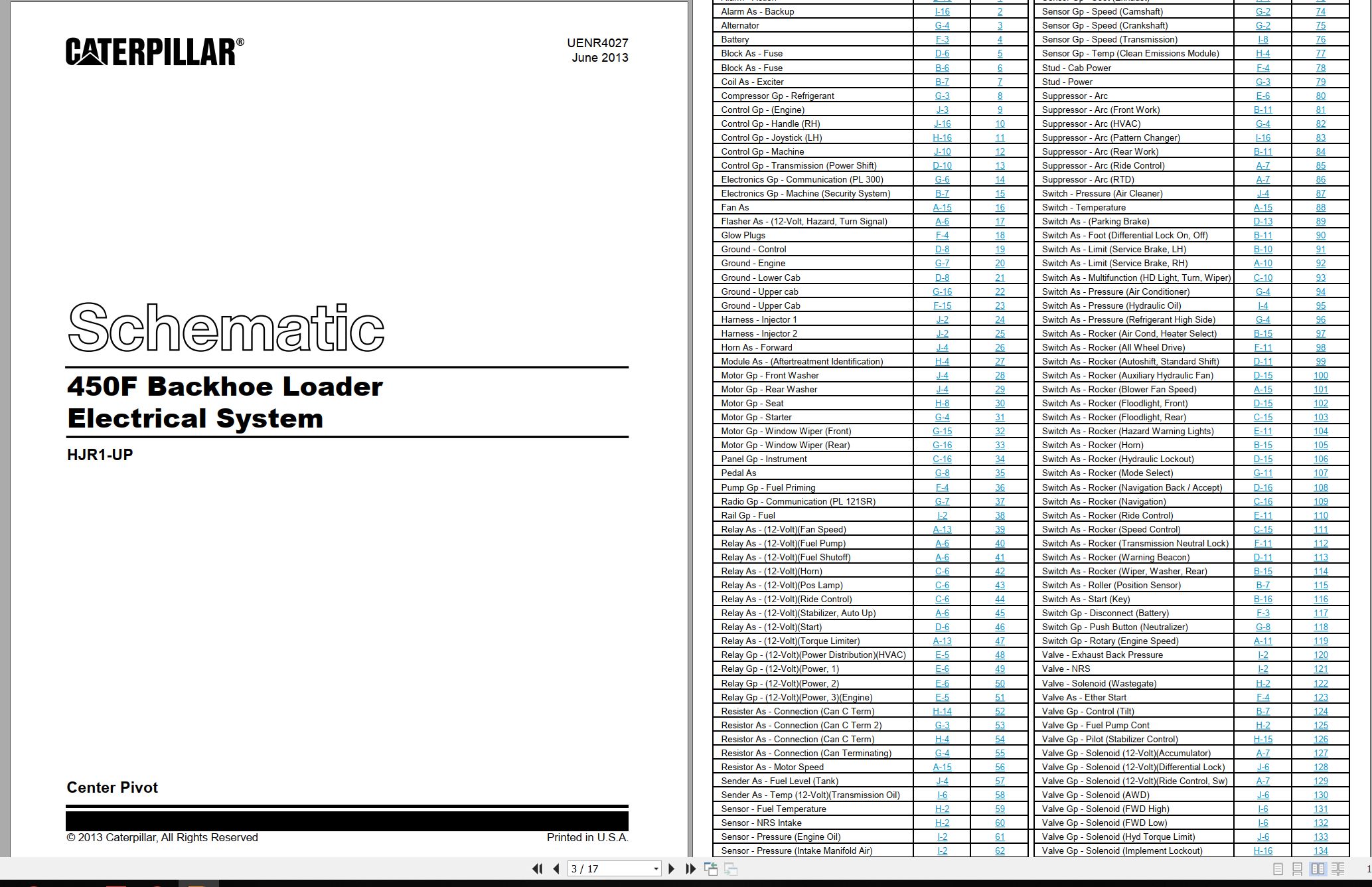 CAT Backhoe Loader 450F Electrical Hydraulic Schematic (1)
