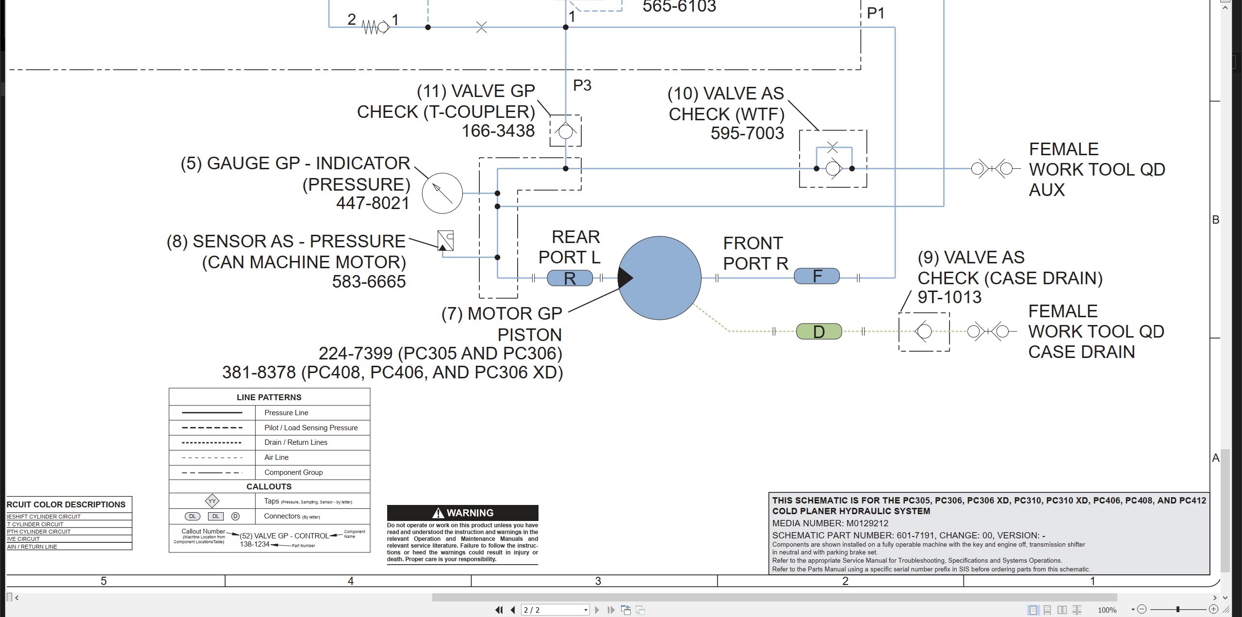 CAT Cold Planer PC310 XD Electrical Hydraulic Schematic (3)