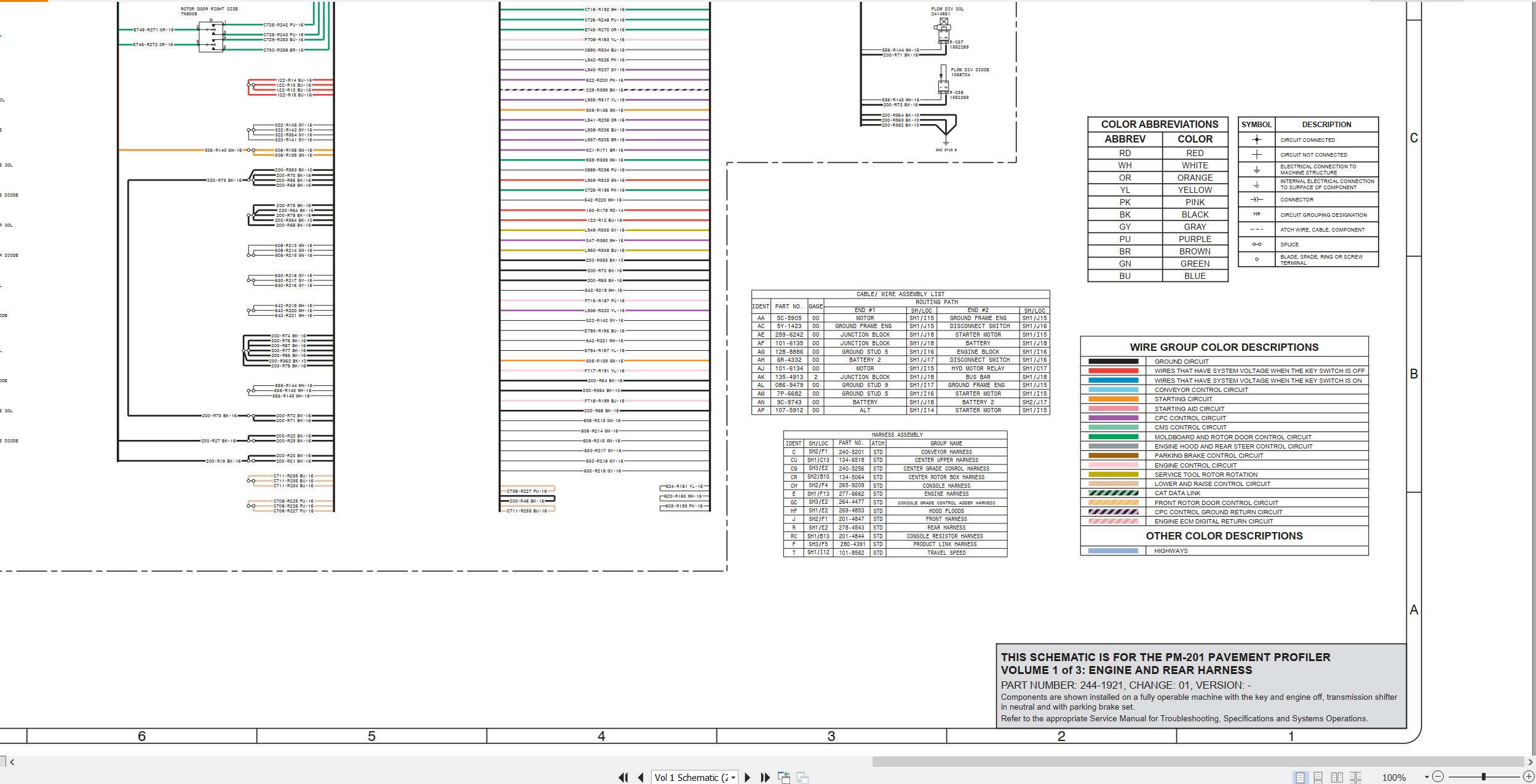 CAT Cold Planer PM 201 Electrical Hydraulic Schematic (2)
