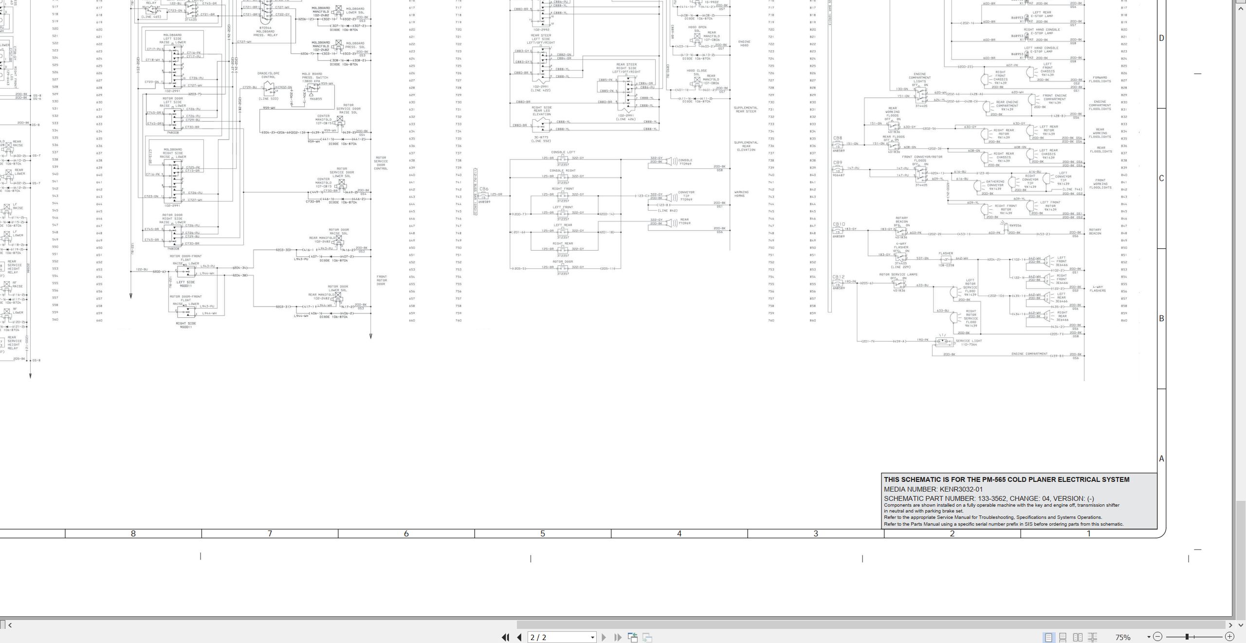 CAT Cold Planer PM 565 Electrical Hydraulic Schematic (2)