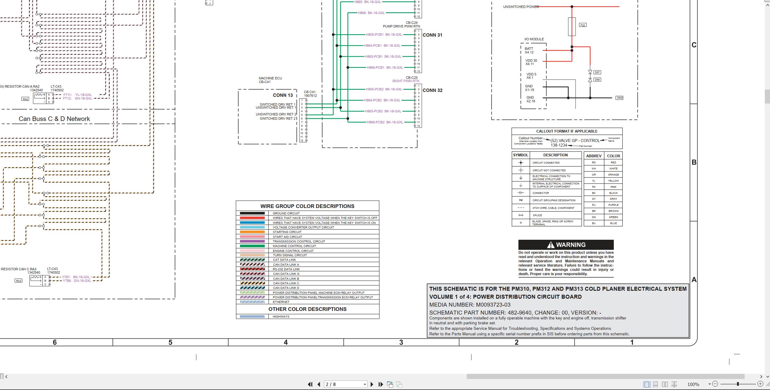 CAT Cold Planer PM310 Electrical Hydraulic Schematic (2)