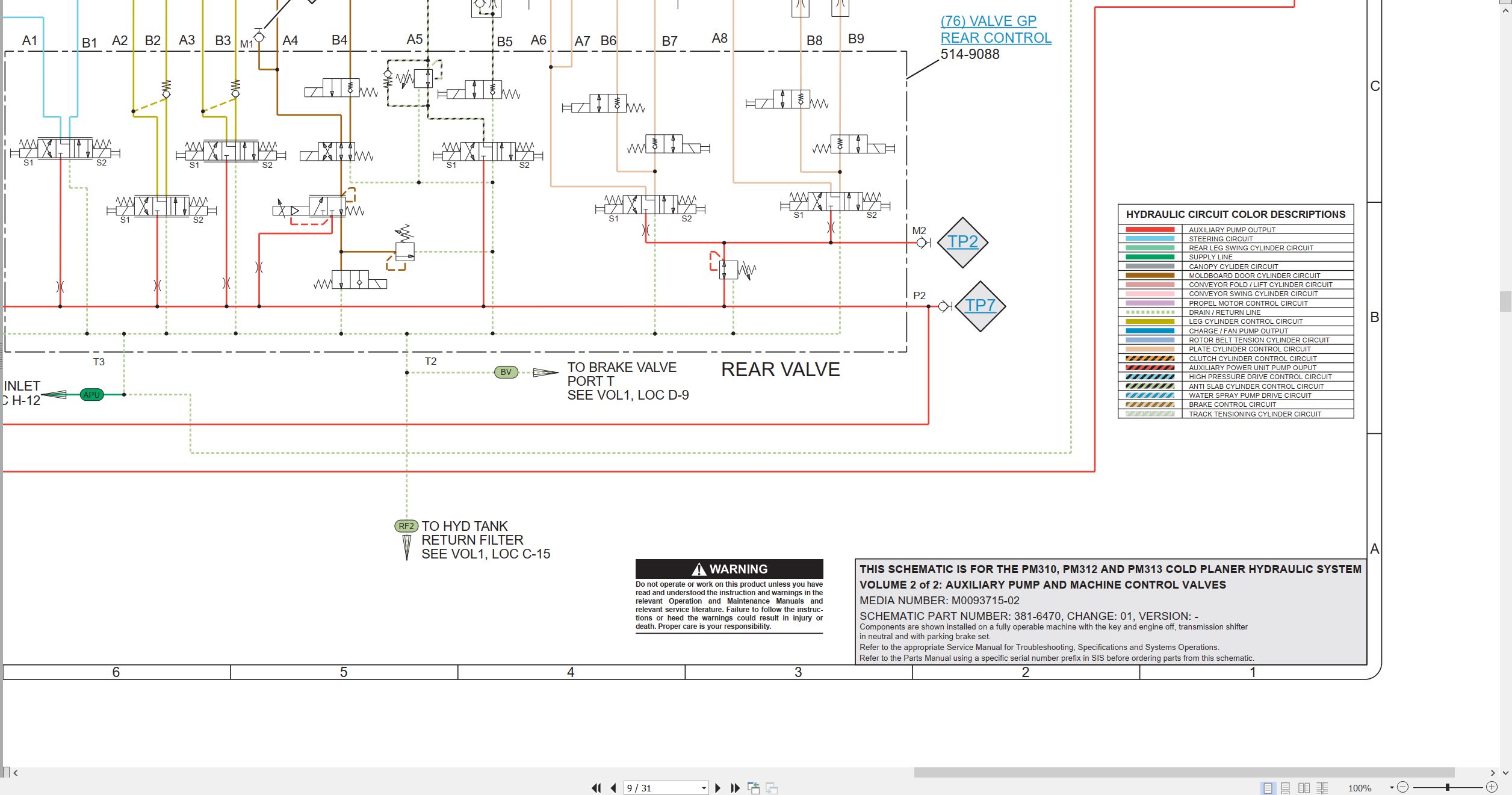 CAT Cold Planer PM310 Electrical Hydraulic Schematic (3)