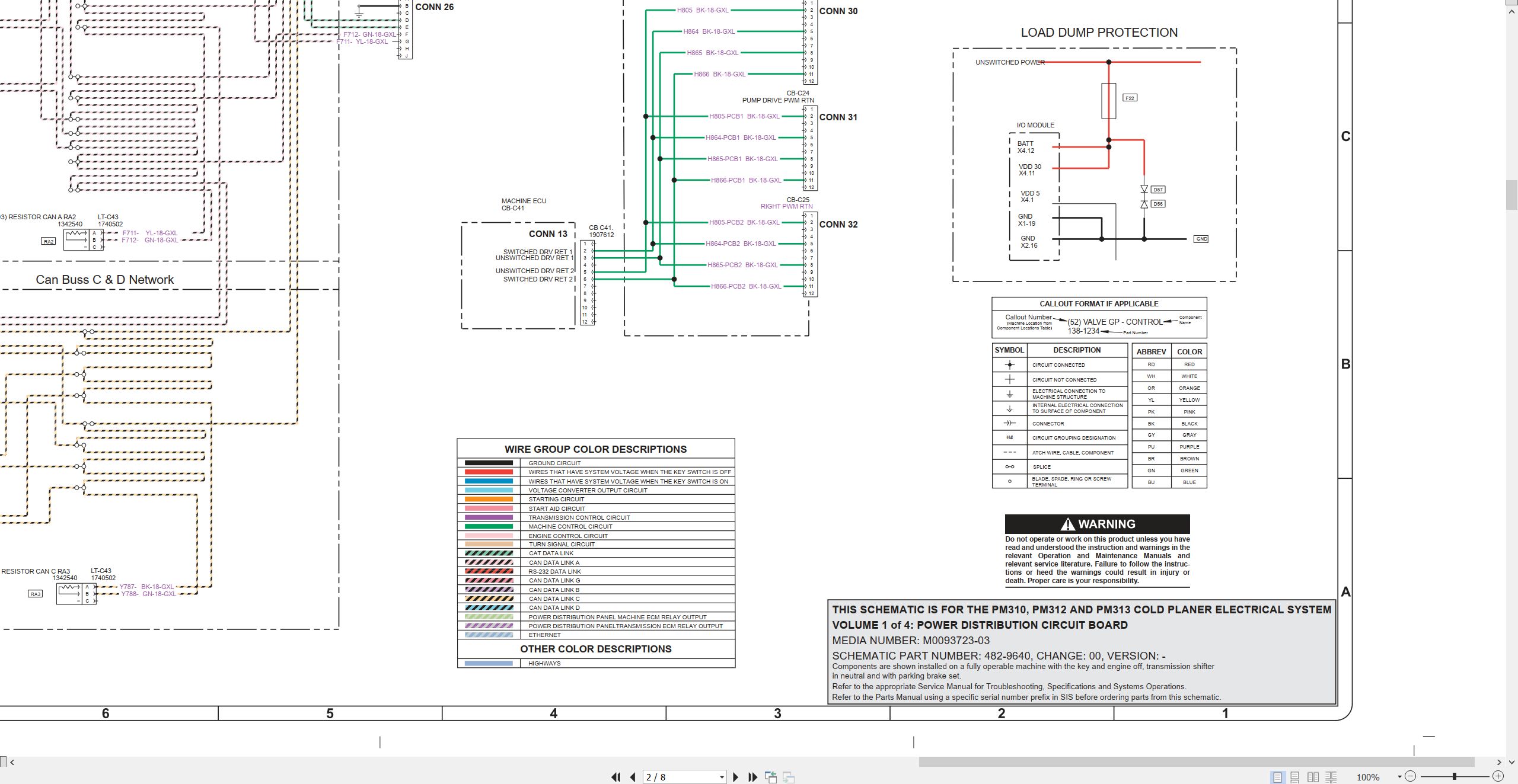 CAT Cold Planer PM312 Electrical Hydraulic Schematic (2)