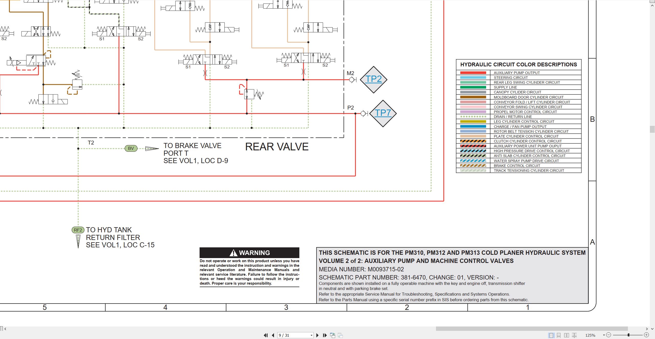 CAT Cold Planer PM312 Electrical Hydraulic Schematic (3)