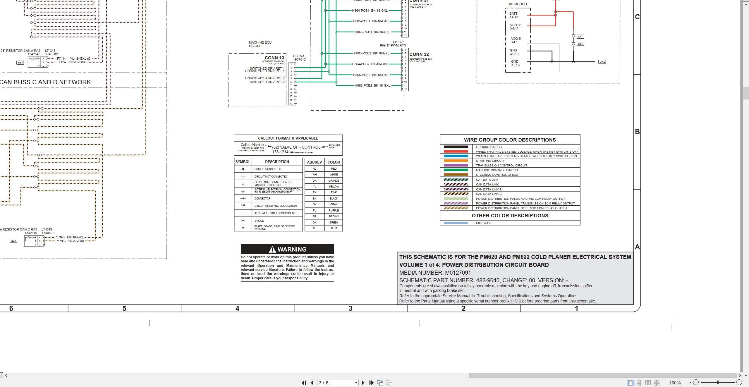 CAT Cold Planer PM620 Electrical Hydraulic Schematic (2)