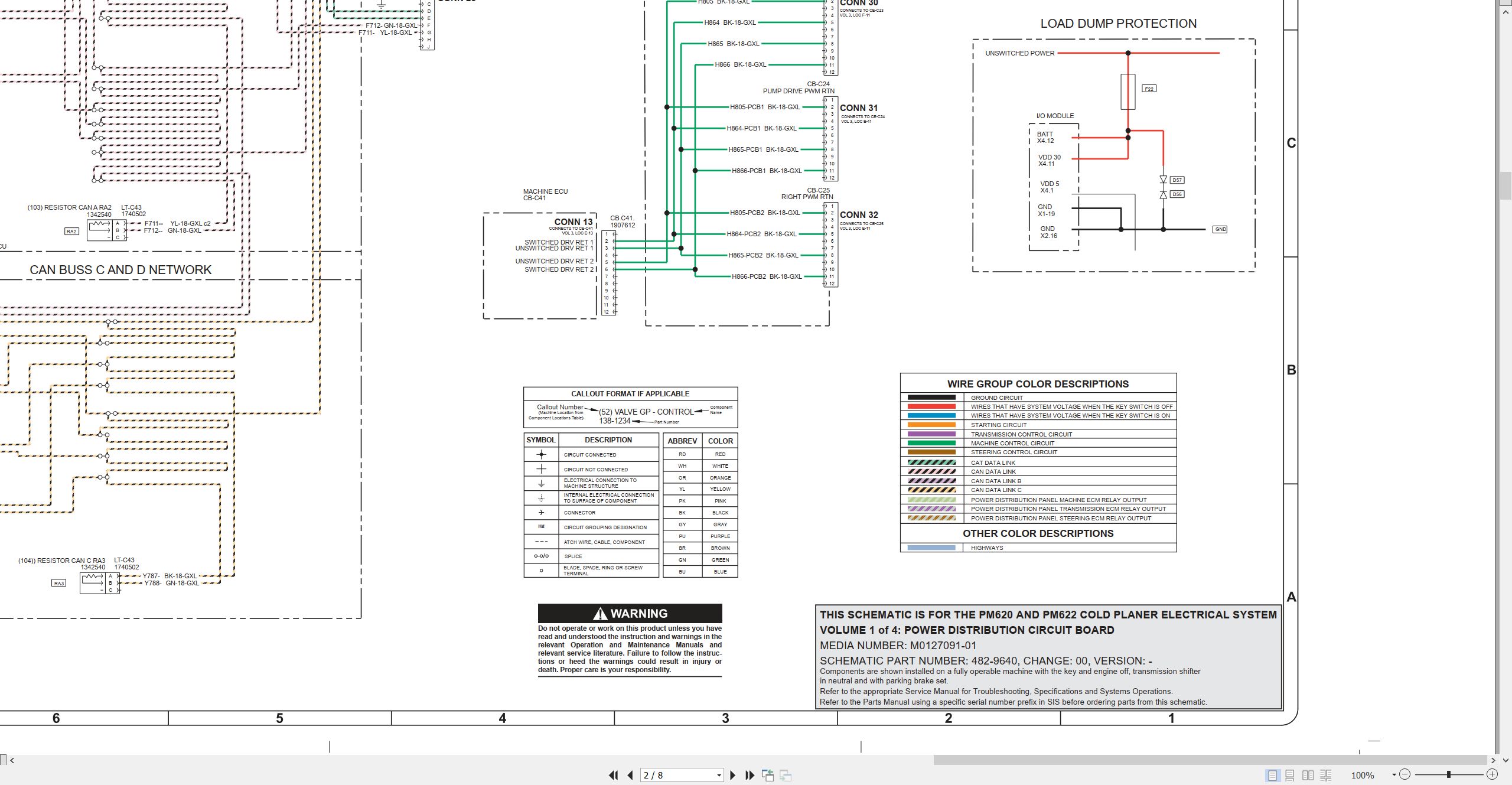 CAT Cold Planer PM622 Electrical Hydraulic Schematic (2)