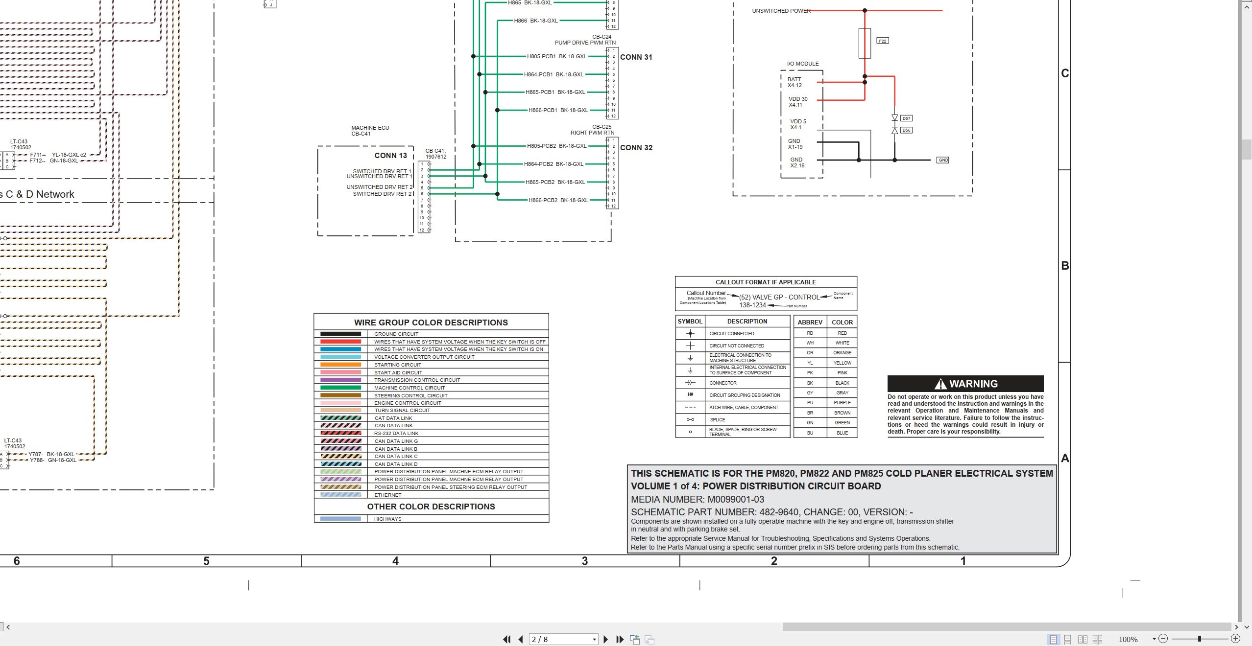 CAT Cold Planer PM820 Electrical Hydraulic Schematic (2)