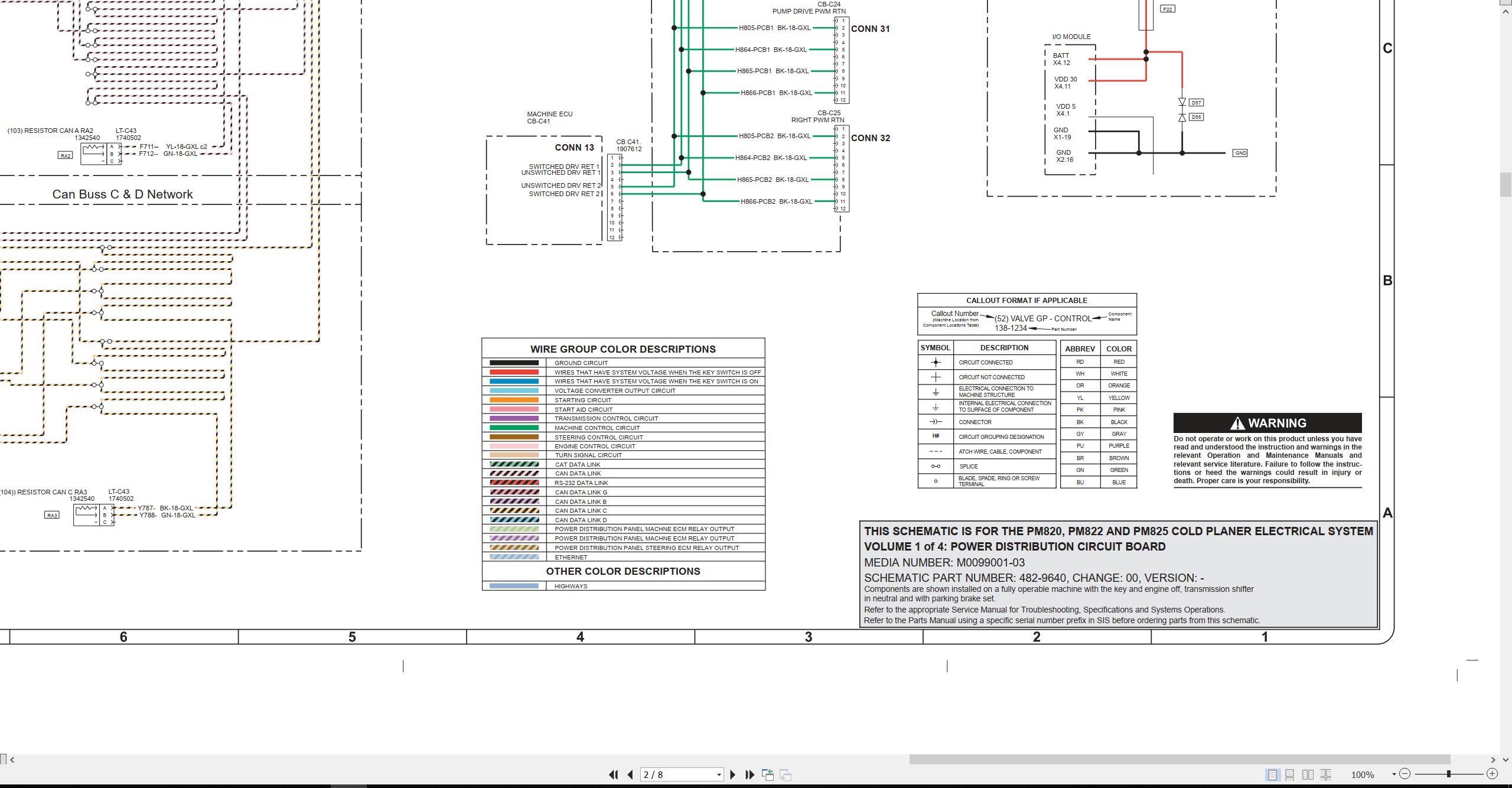 CAT Cold Planer PM822 Electrical Hydraulic Schematic (2)