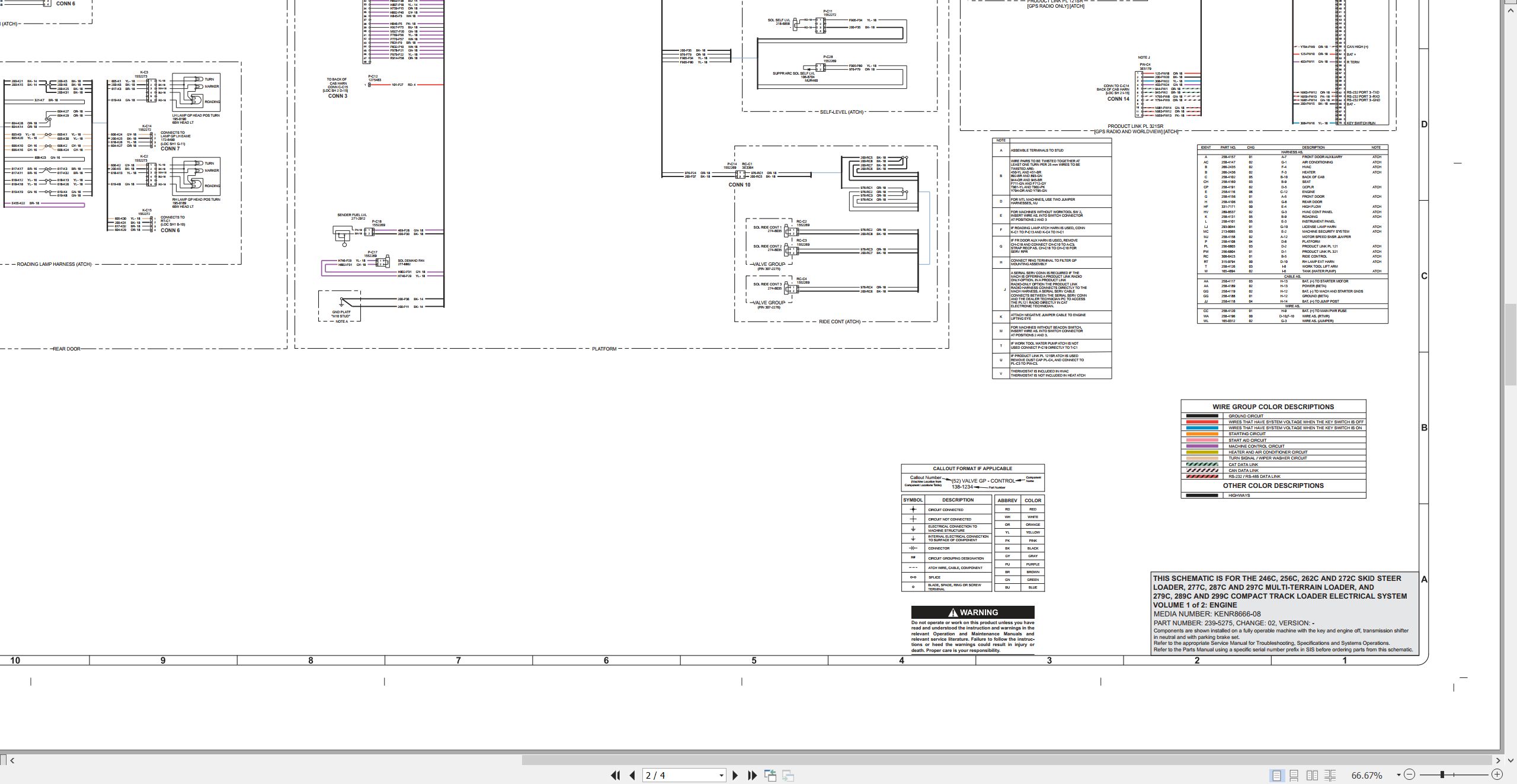 CAT Compact Track Loader 289C Electrical Hydraulic Schematic (2)