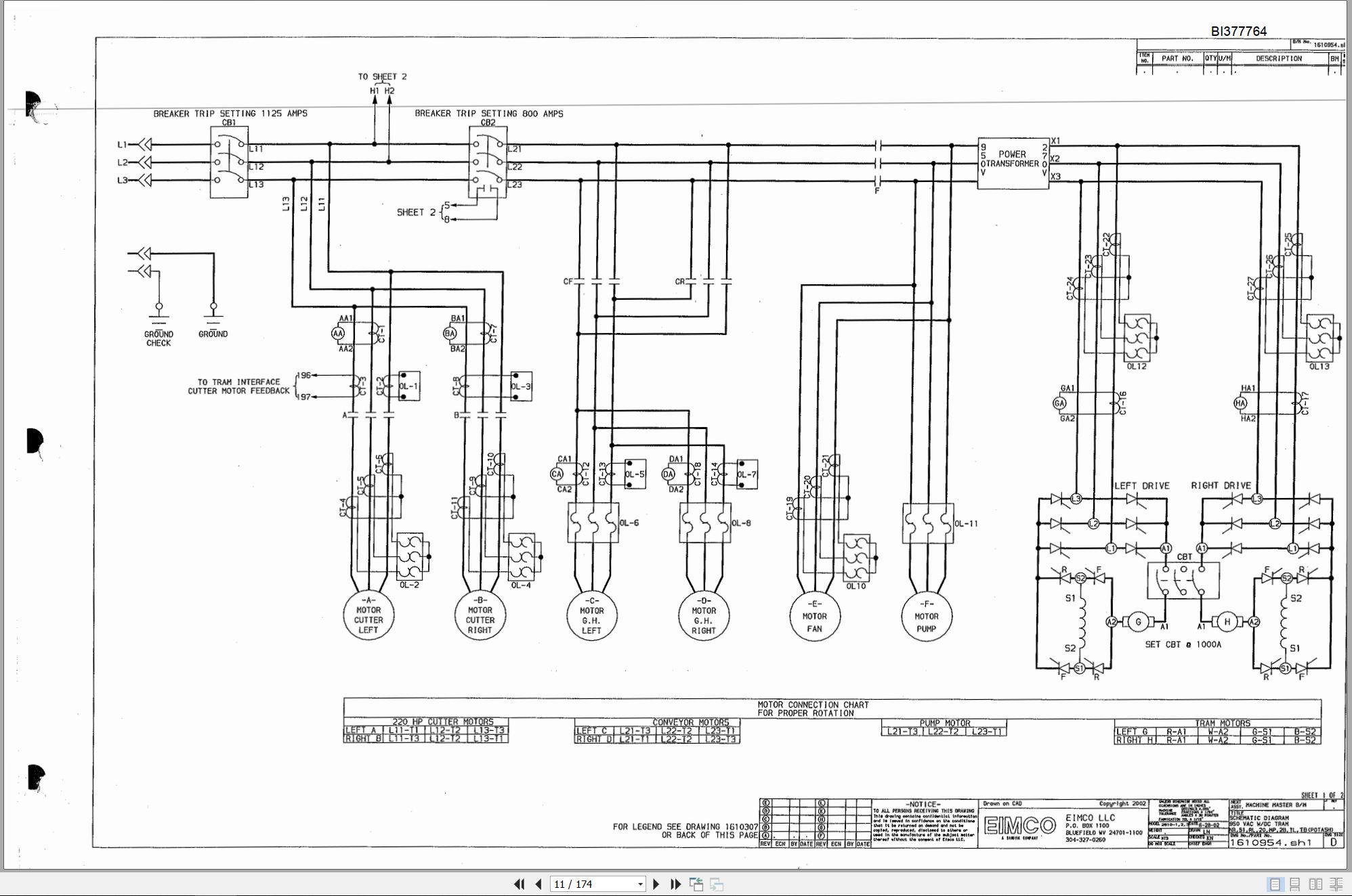 CAT Continuous Miner 25M2P Technical Electrical Hydraulic Schematic BI377764 00 (2)