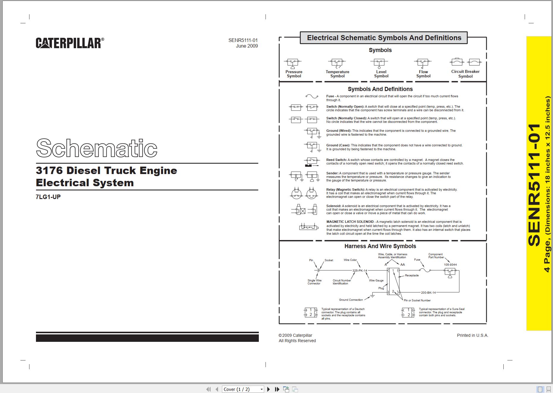 CAT Diesel Truck Engine 3176 Electrical Schematic SENR5111 01 2009 (1)