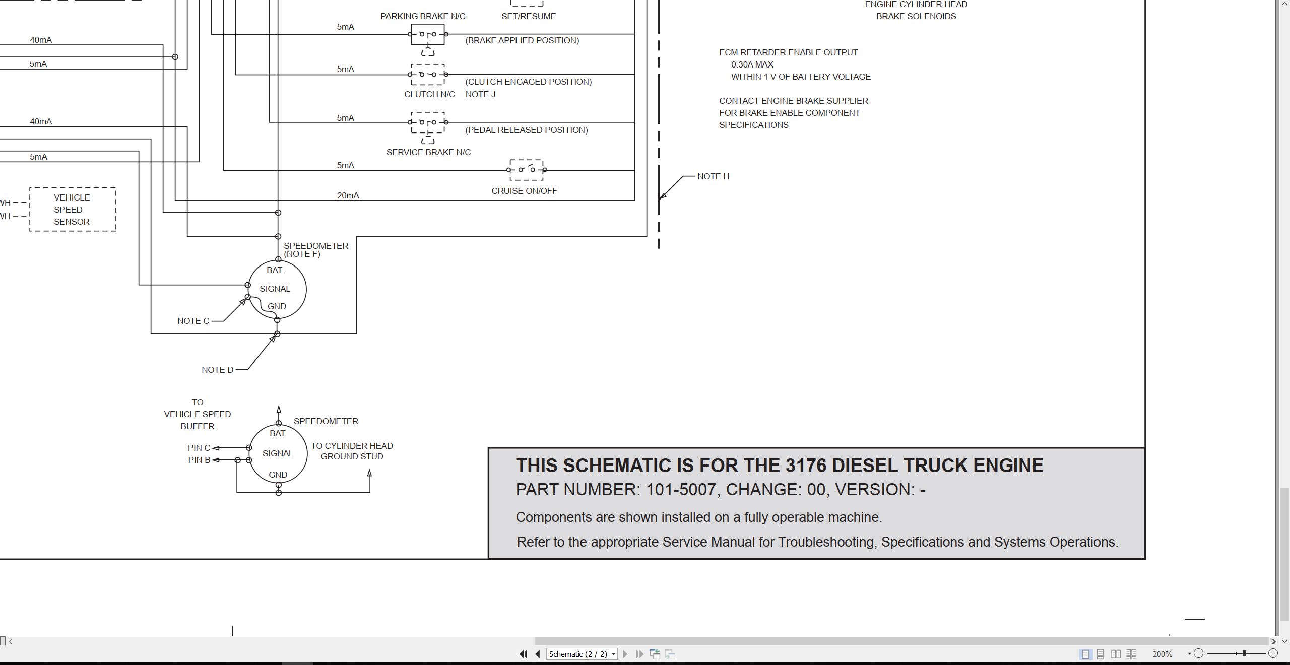 CAT Diesel Truck Engine 3176 Electrical Schematic SENR5111 01 2009 (2)
