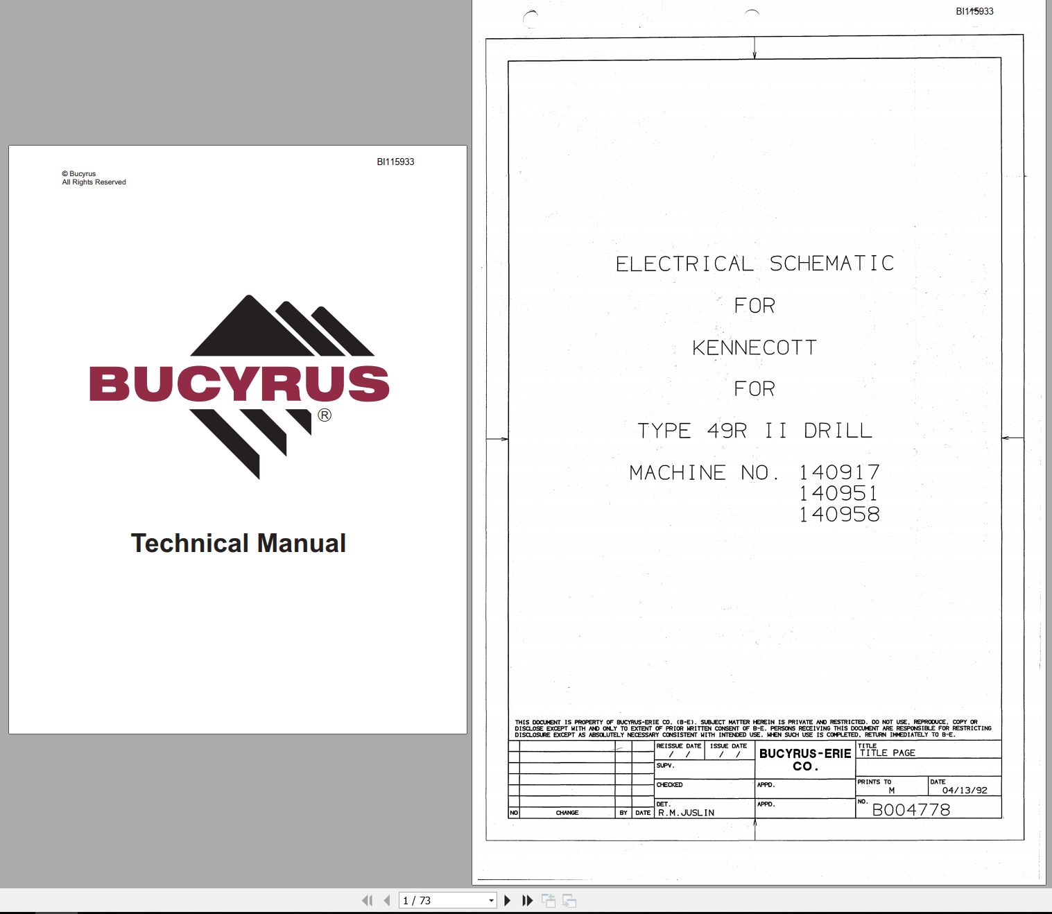 CAT Drill 49RII Technical Manual Electrical Schematic (1)