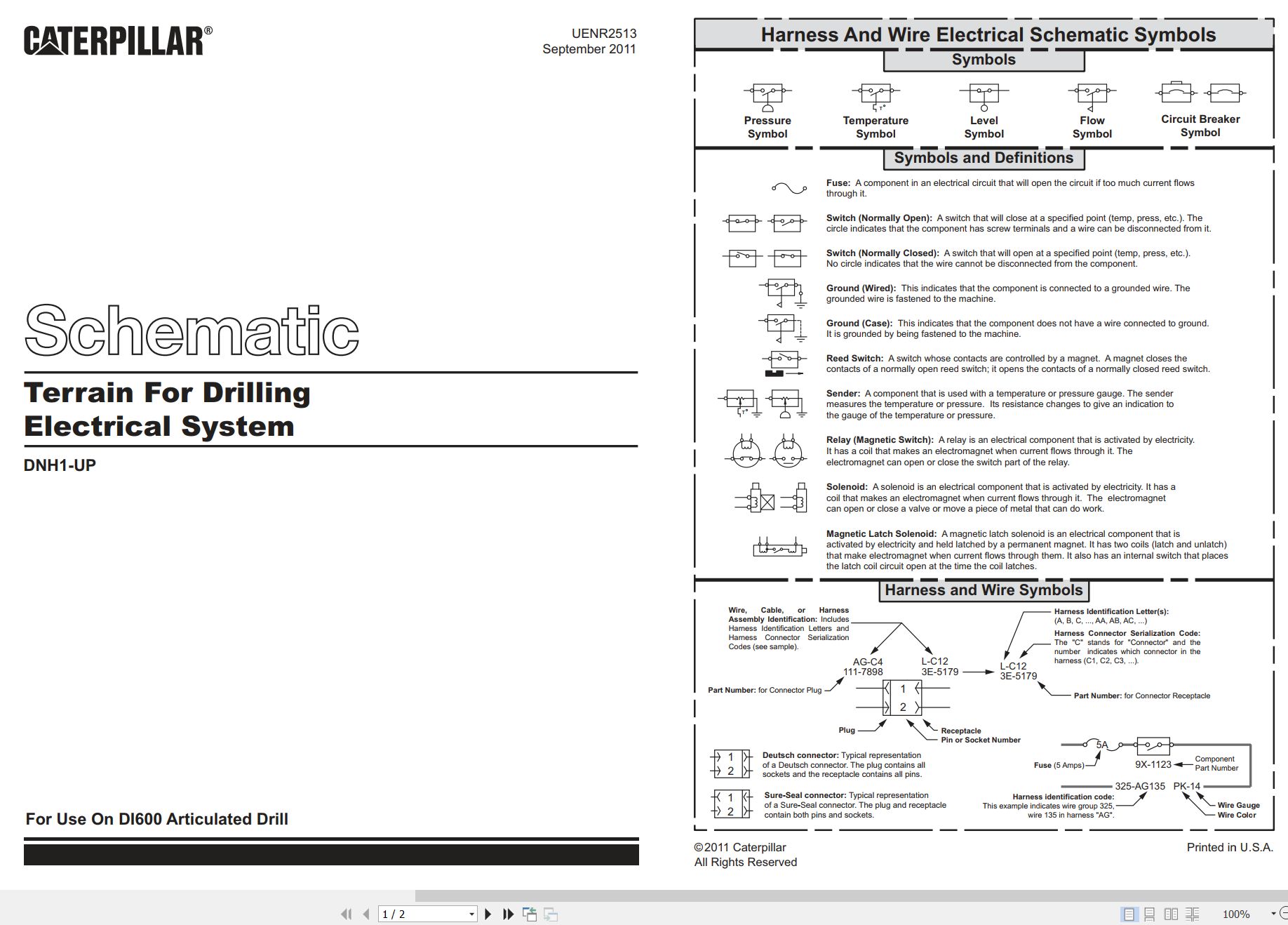 CAT Drill DI600 Electrical Schematic UENR2513 00 2011 (1)