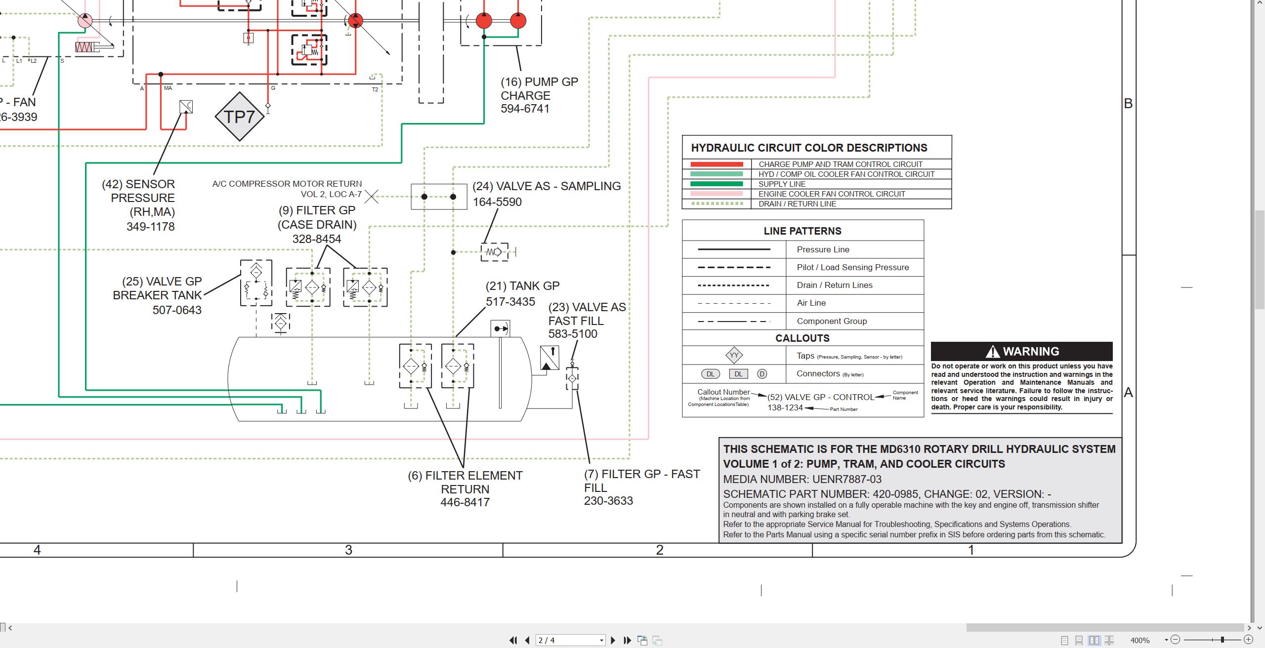 CAT Drill MD6310 Air Electrical Hydraulic Schematic (3)