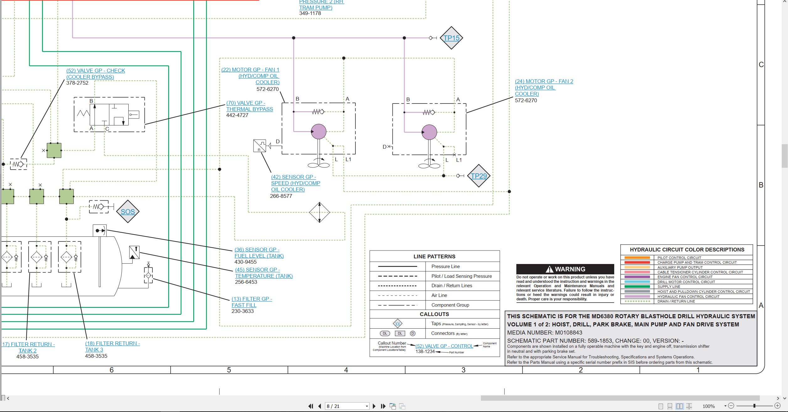 CAT Drill MD6380 Air Electrical Hydraulic Schematic (3)