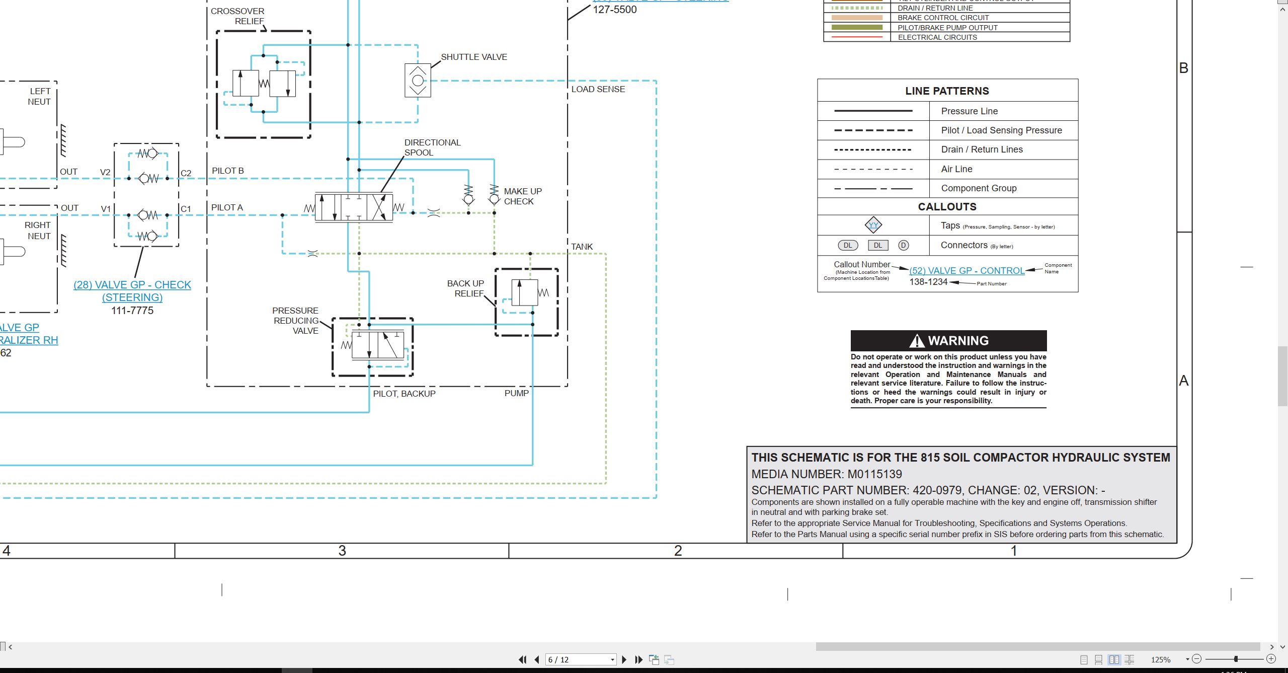 CAT Earthmoving Compactor 815 Electrical Hydraulic Power Train Schematic (3)