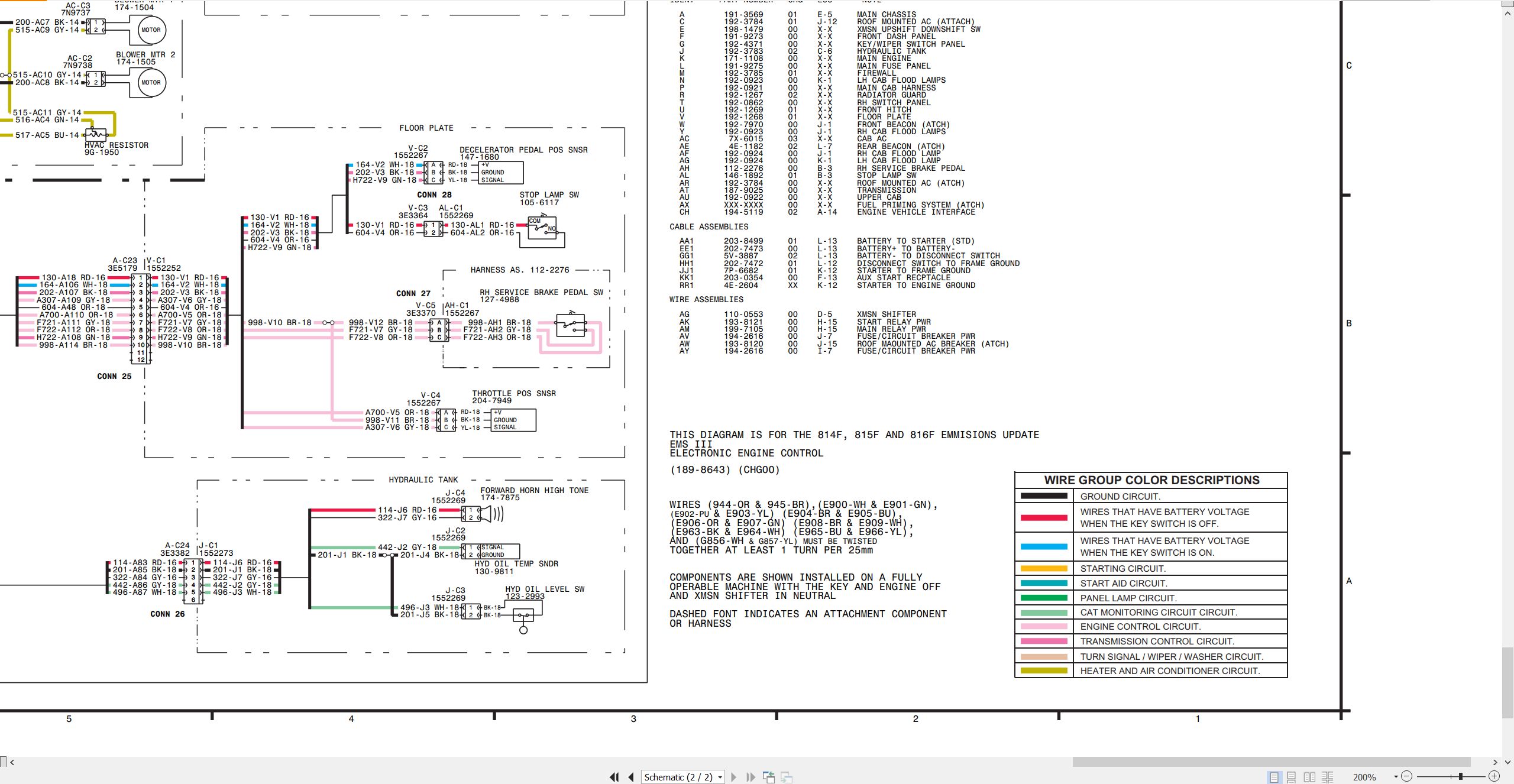 CAT Earthmoving Compactor 815F Electrical Hydraulic Schematic (2)