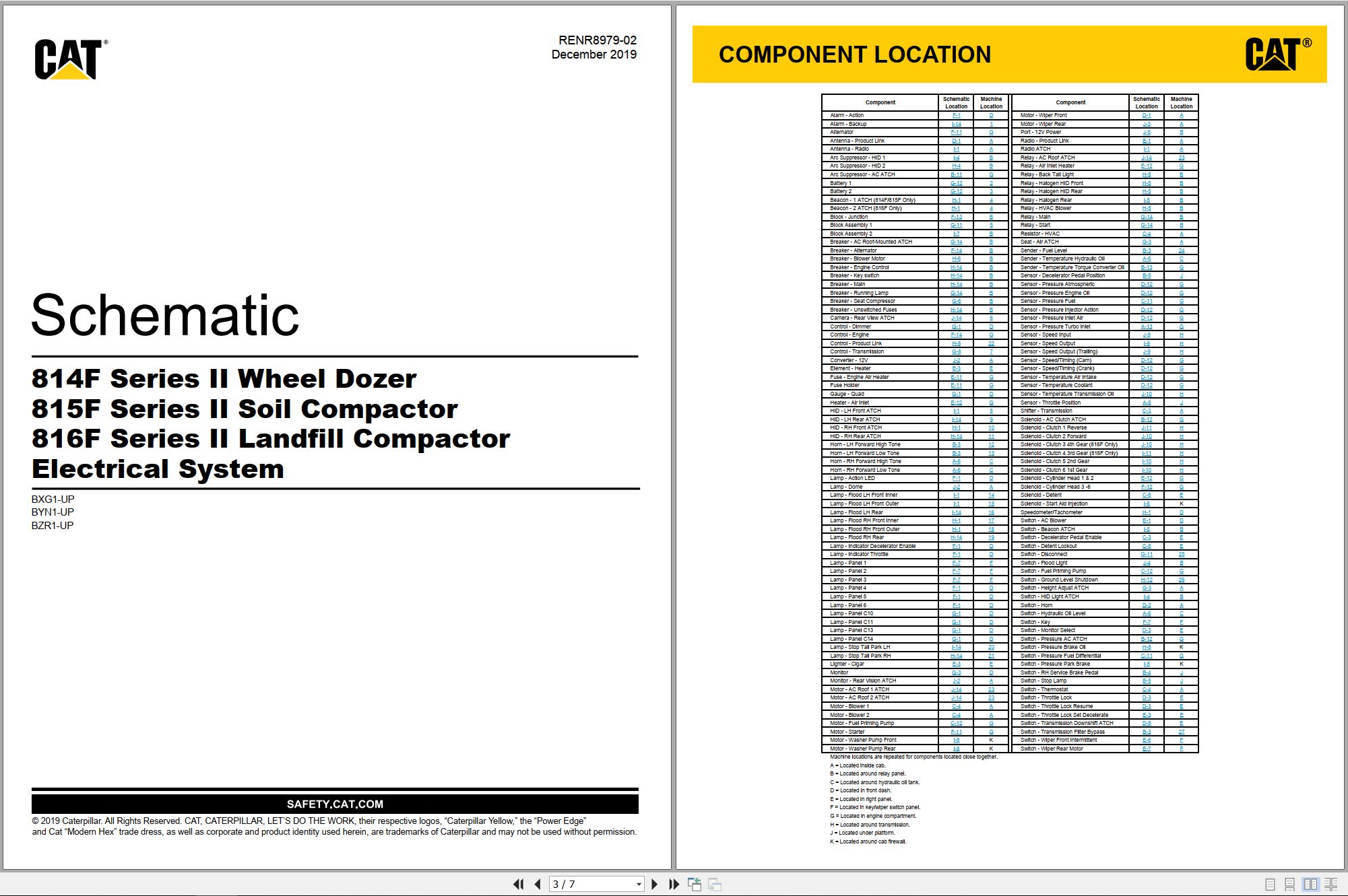 CAT Earthmoving Compactor 815F II Electrical Hydraulic Schematic (1)
