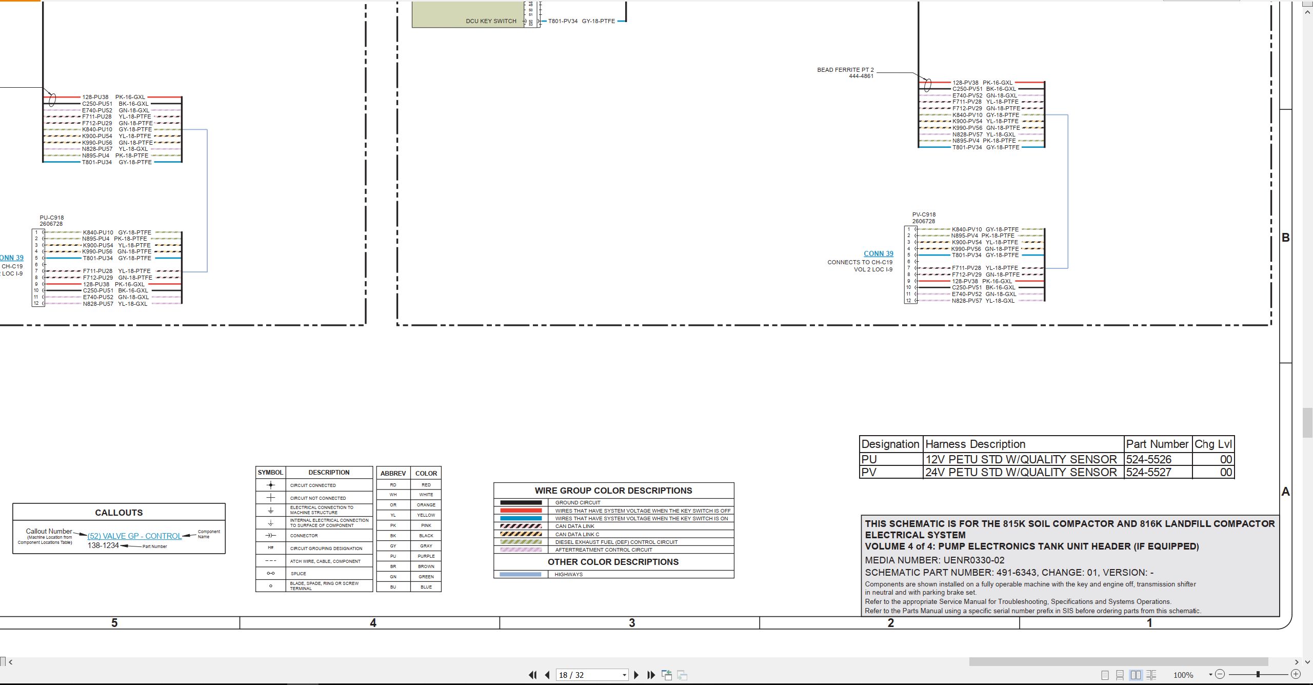 CAT Earthmoving Compactor 815K Electrical Hydraulic Schematic (2)