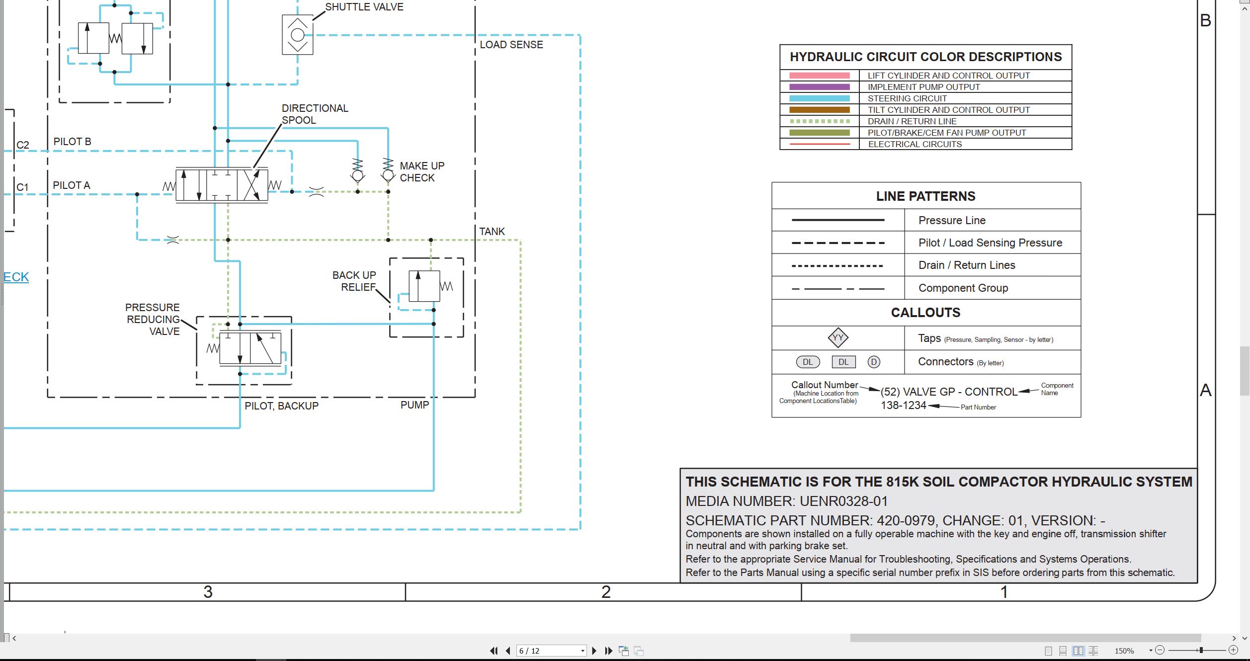 CAT Earthmoving Compactor 815K Electrical Hydraulic Schematic (3)