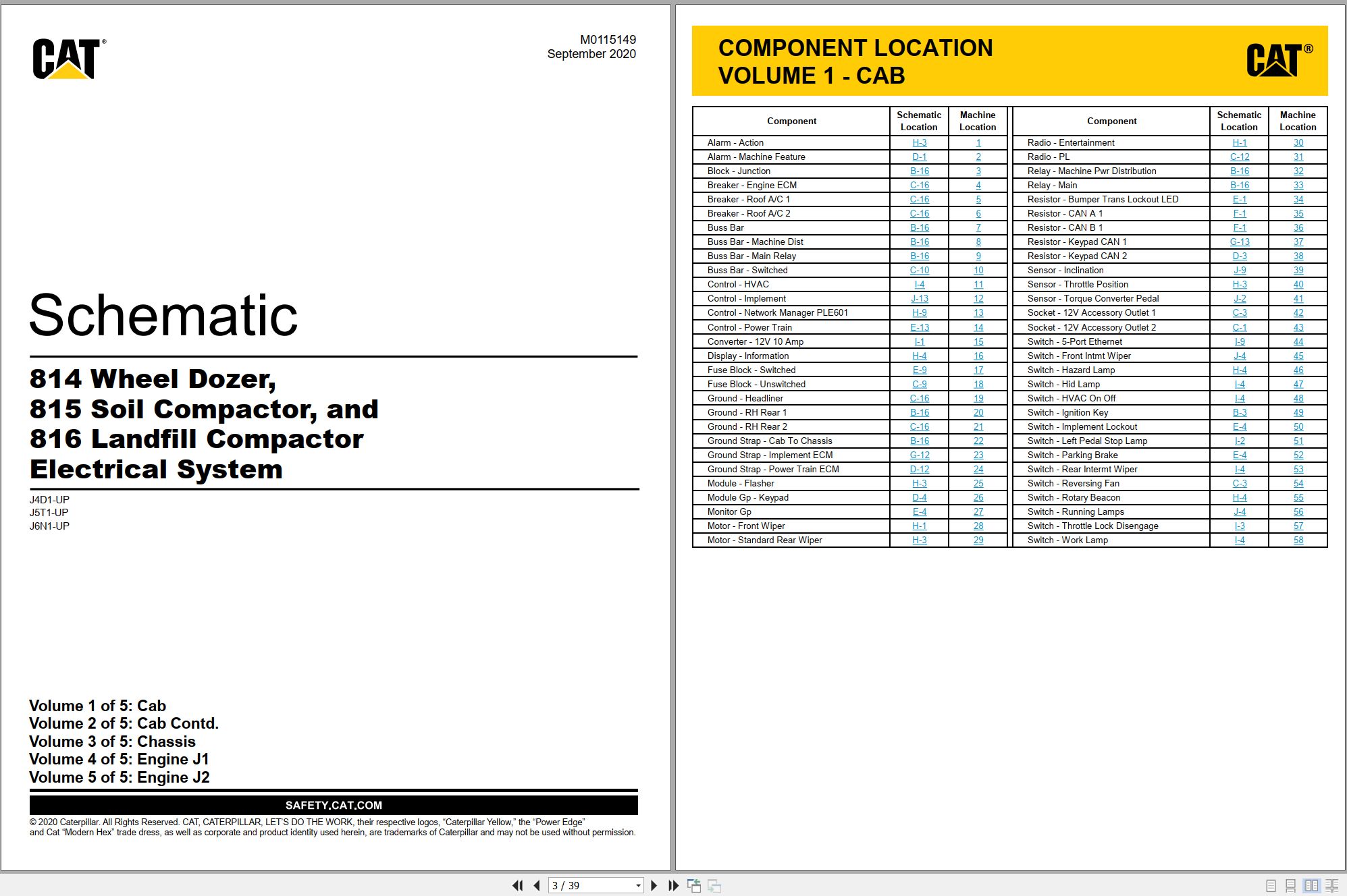CAT Earthmoving Compactor 816 Electrical Hydraulic Power Train Schematic (1)