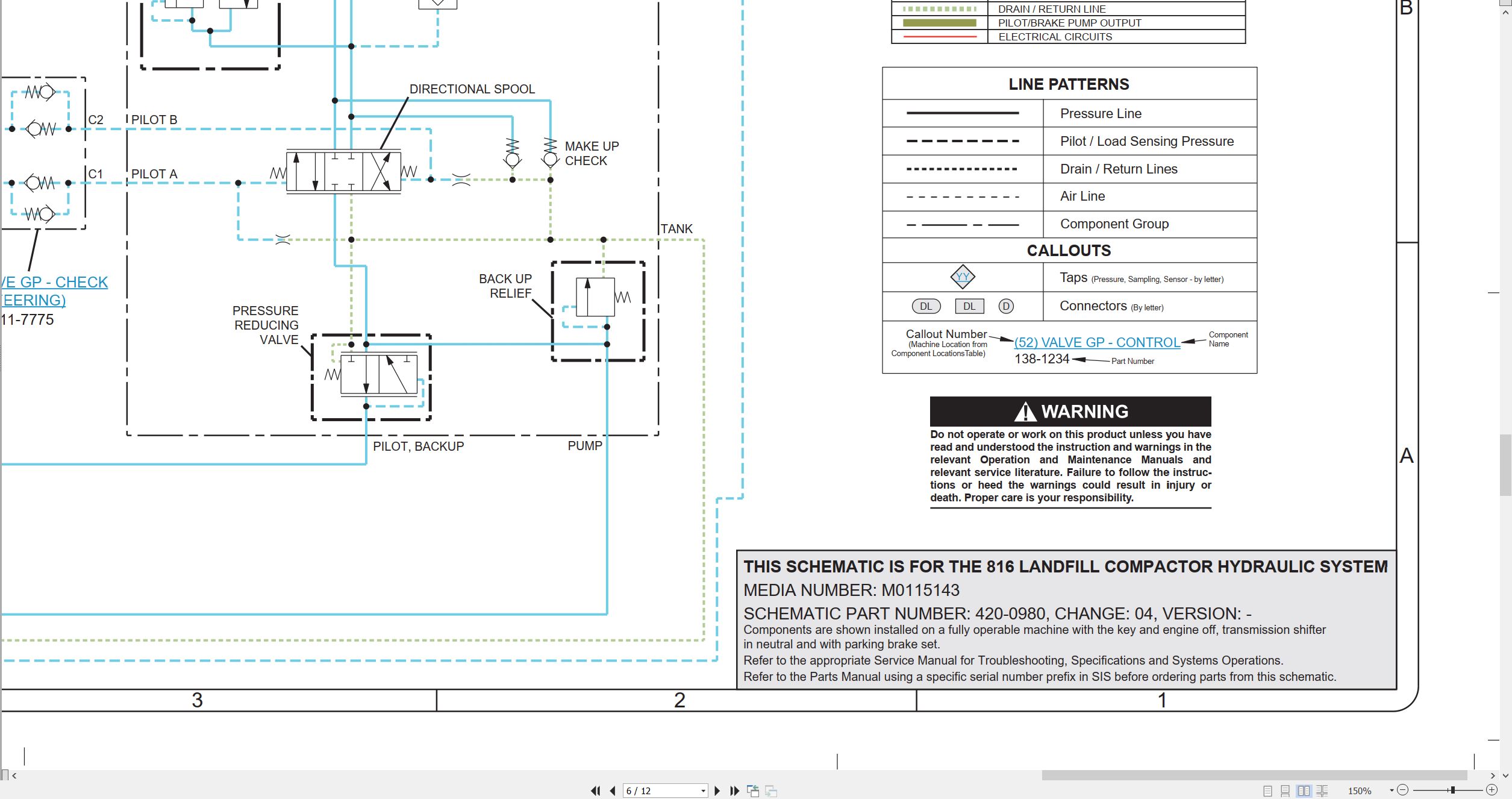 CAT Earthmoving Compactor 816 Electrical Hydraulic Power Train Schematic (3)