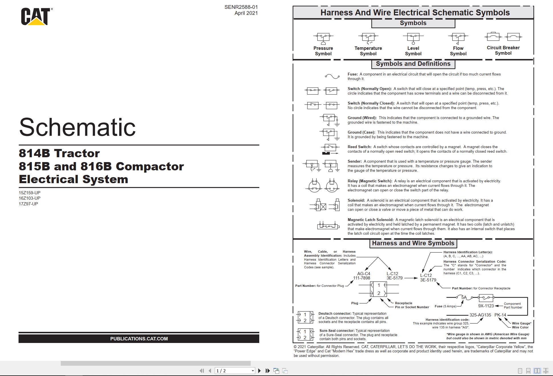 CAT Earthmoving Compactor 816B Electrical Hydraulic Schematic (1)