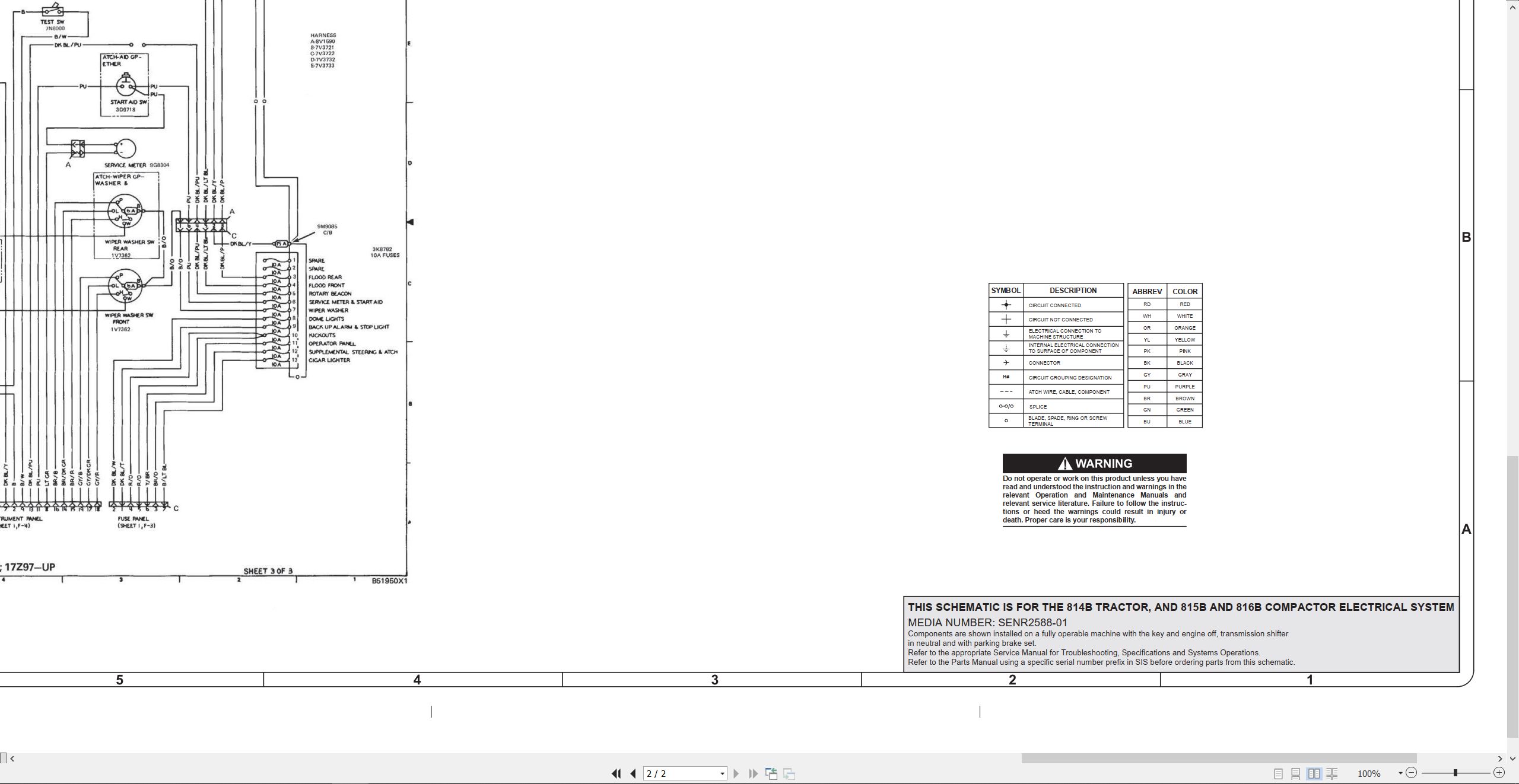 CAT Earthmoving Compactor 816B Electrical Hydraulic Schematic (2)