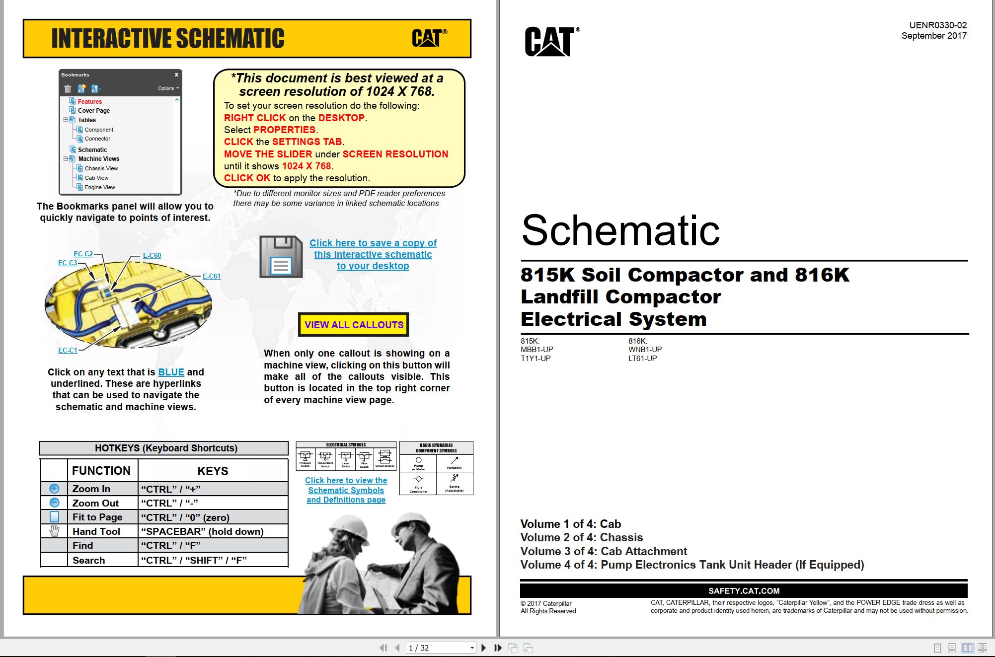 CAT Earthmoving Compactor 816K Electrical Hydraulic Schematic (1)
