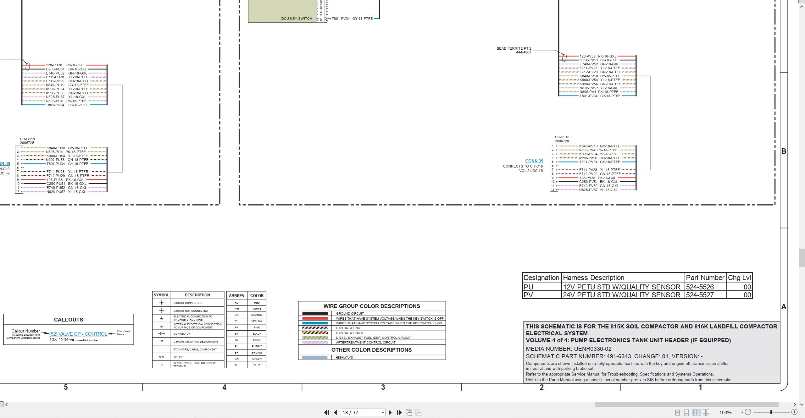 CAT Earthmoving Compactor 816K Electrical Hydraulic Schematic (2)