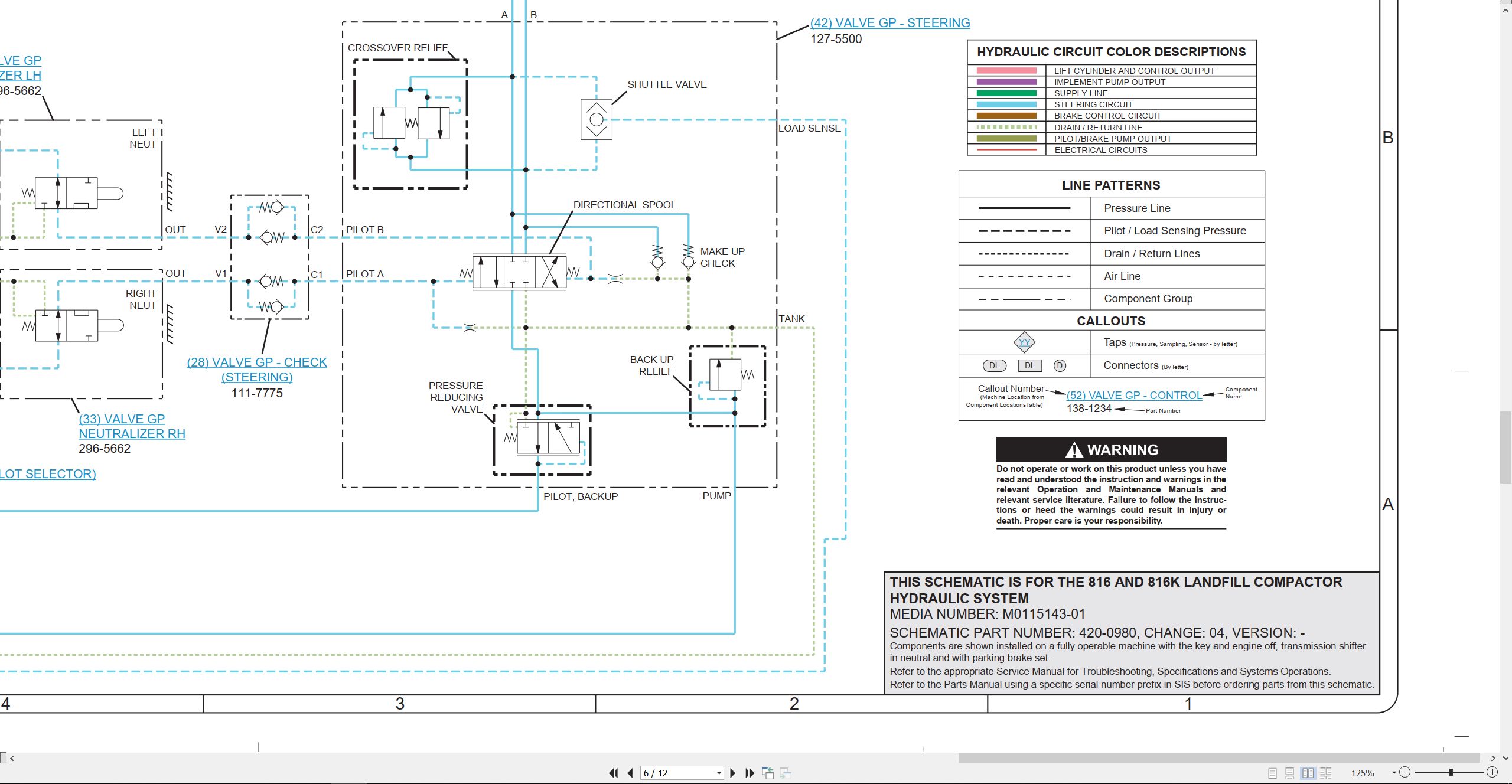 CAT Earthmoving Compactor 816K Electrical Hydraulic Schematic (3)