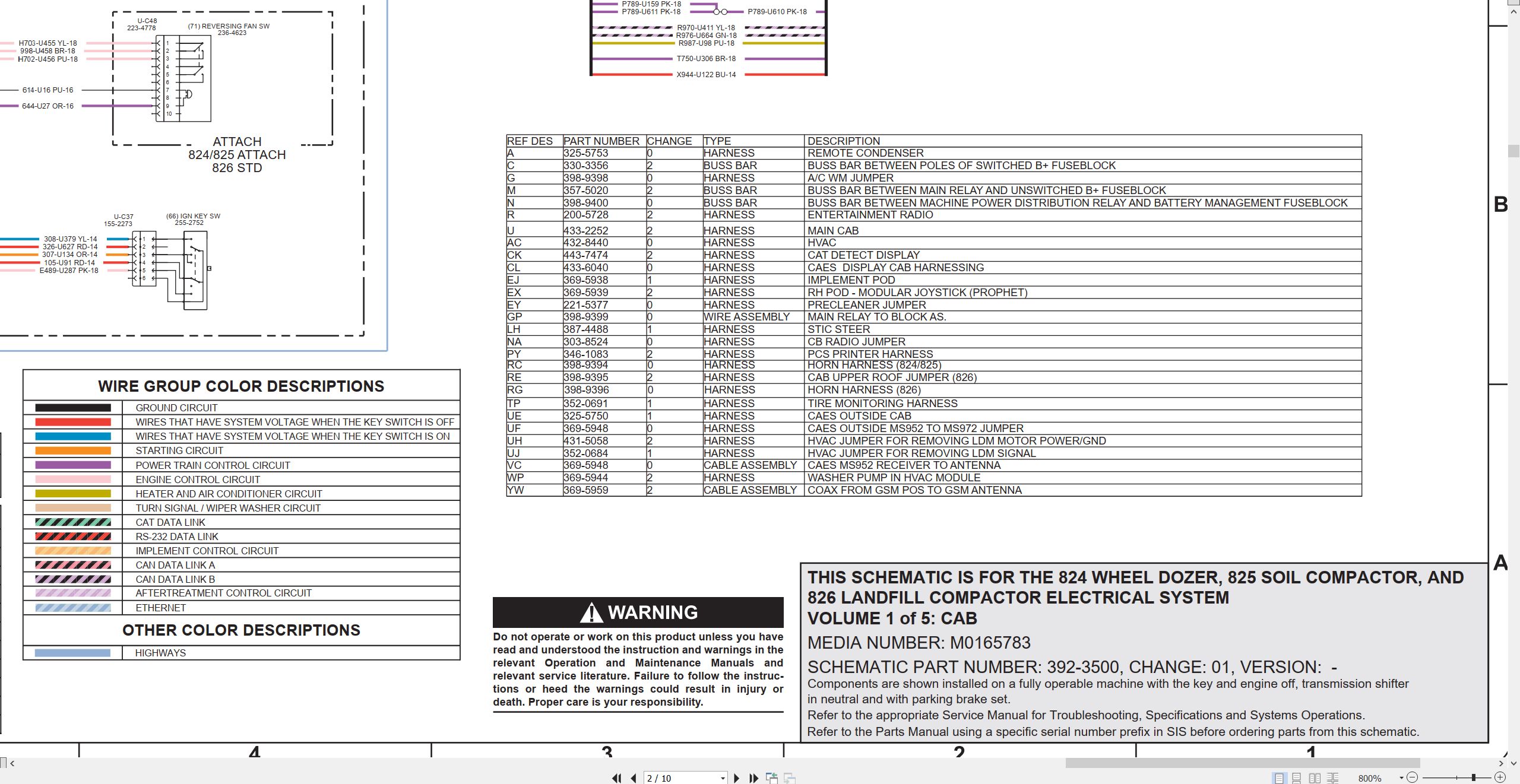 CAT Earthmoving Compactor 825 Electrical Hydraulic Power Train Schematic (2)