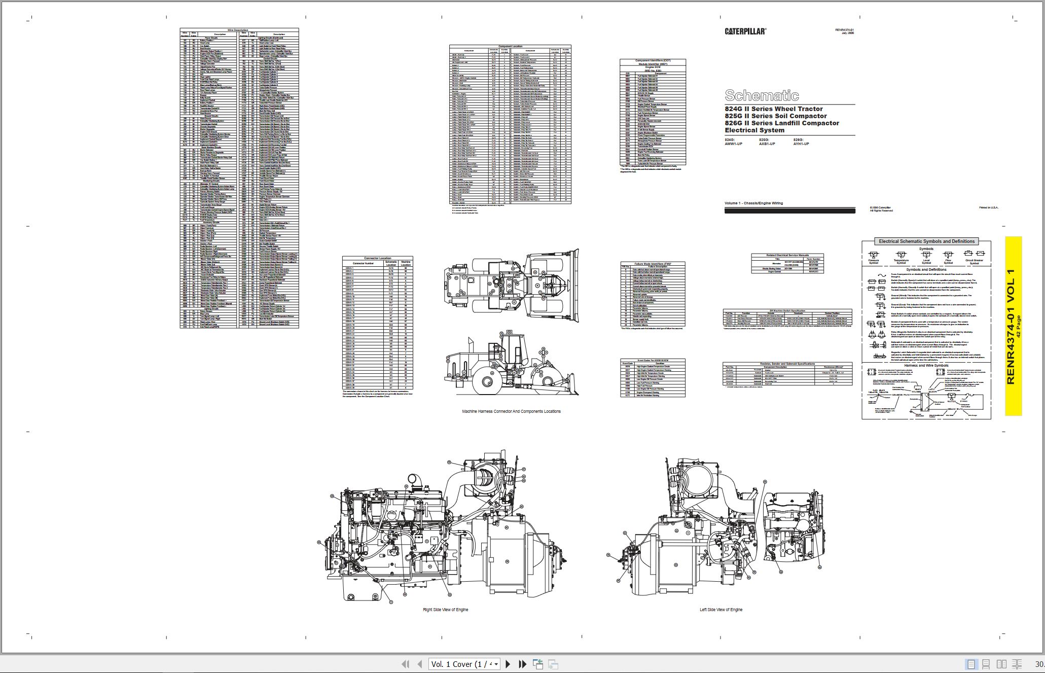 CAT Earthmoving Compactor 825G II Electrical Hydraulic Schematic (1)