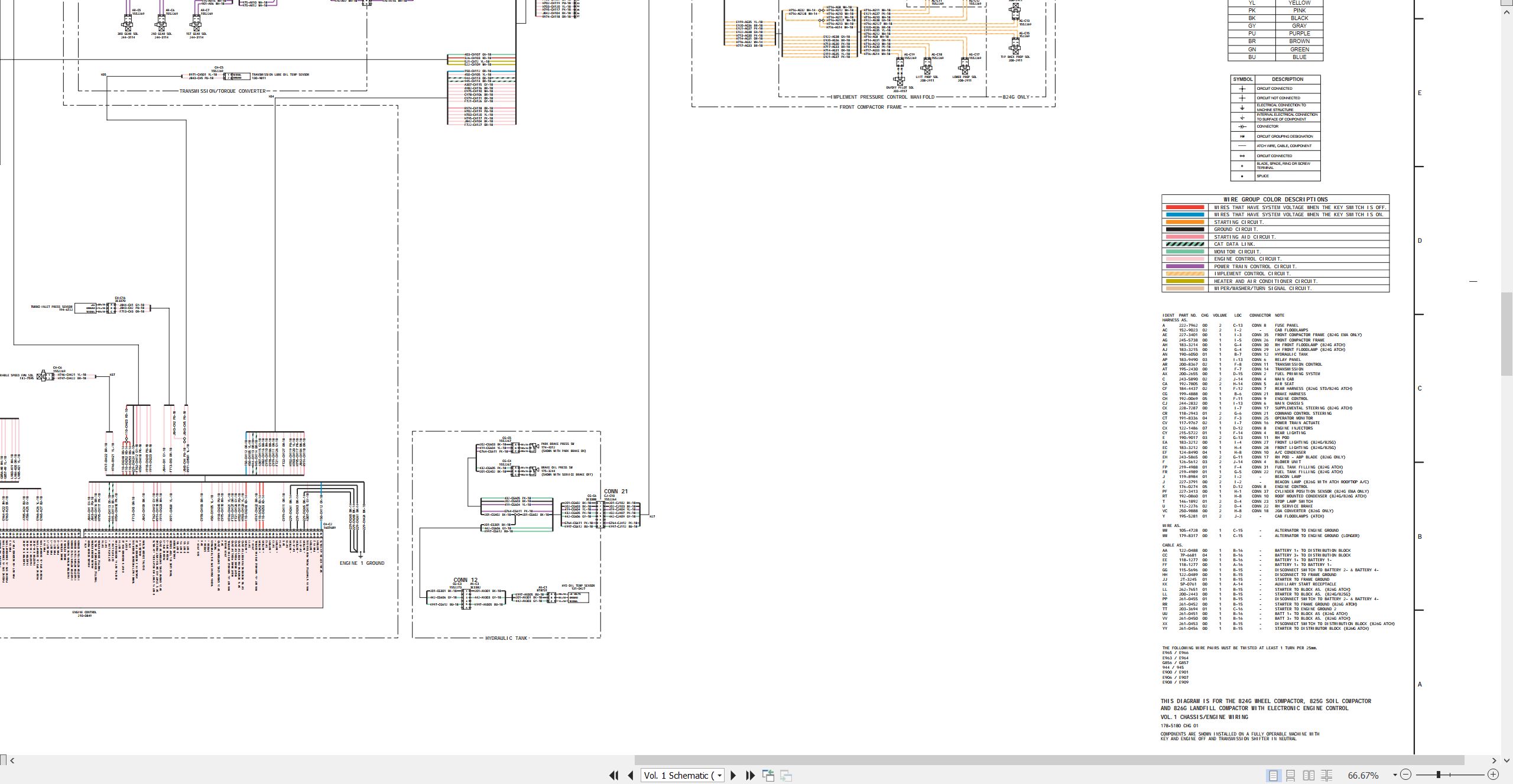 CAT Earthmoving Compactor 825G II Electrical Hydraulic Schematic (2)