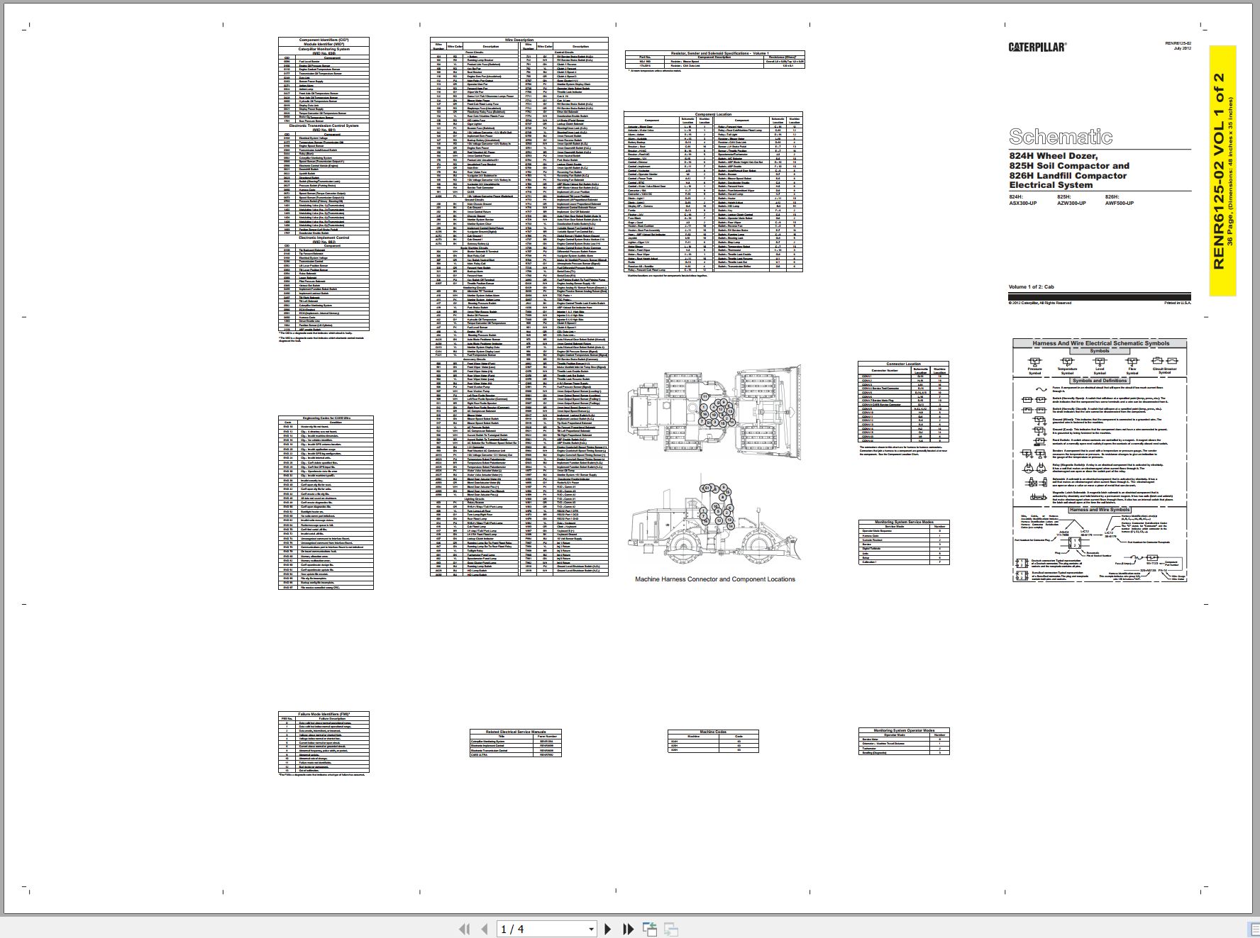CAT Earthmoving Compactor 825H Electrical Hydraulic Schematic (1)