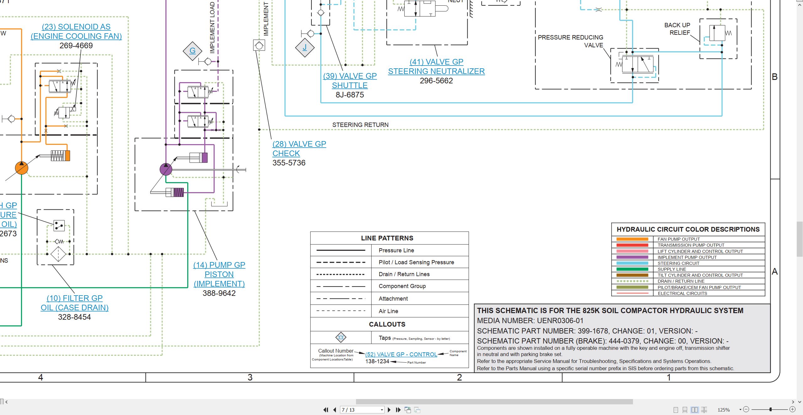 CAT Earthmoving Compactor 825K Electrical Hydraulic Schematic (3)
