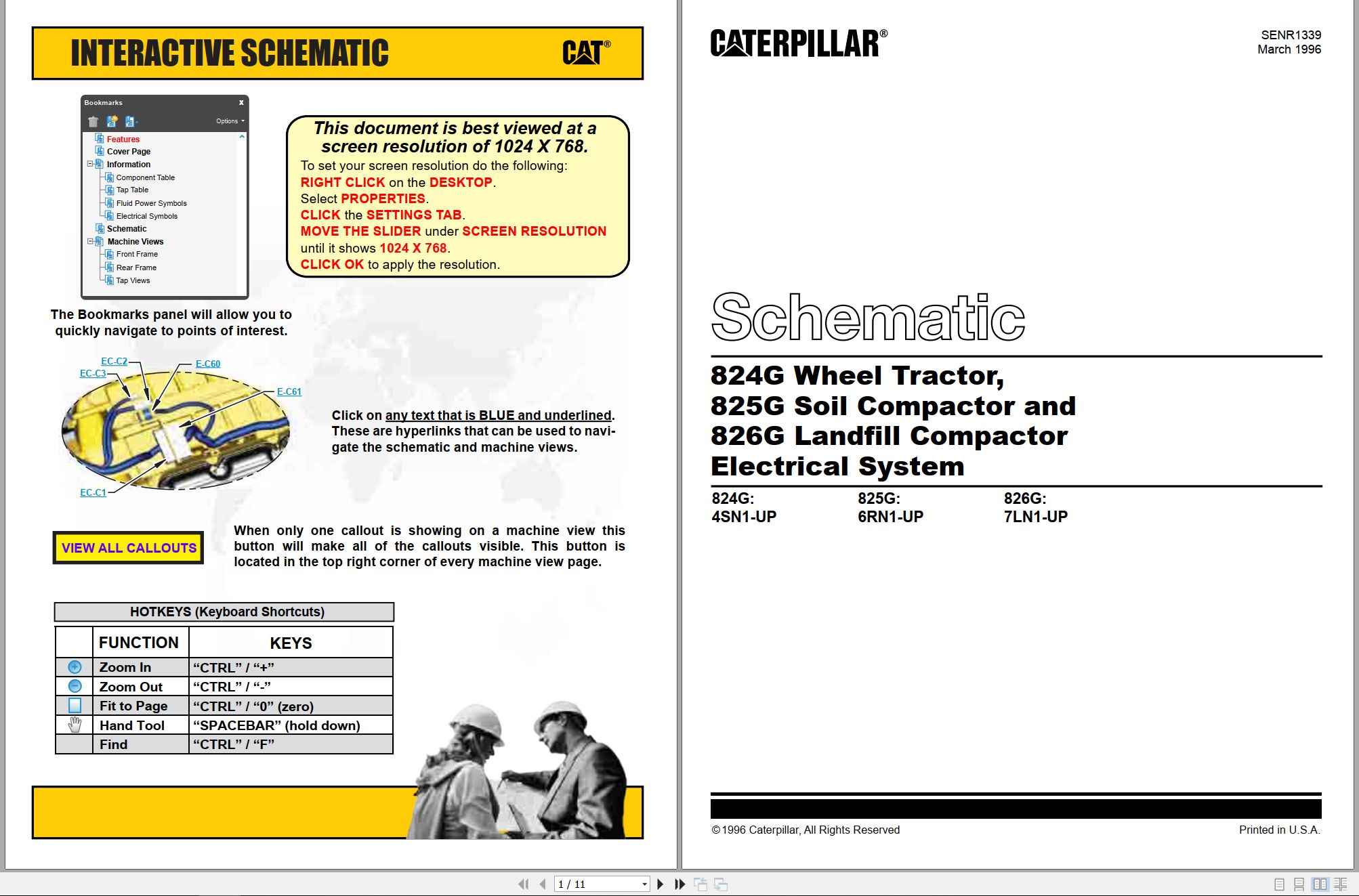 CAT Earthmoving Compactor 826G Electrical Hydraulic Schematic (1)