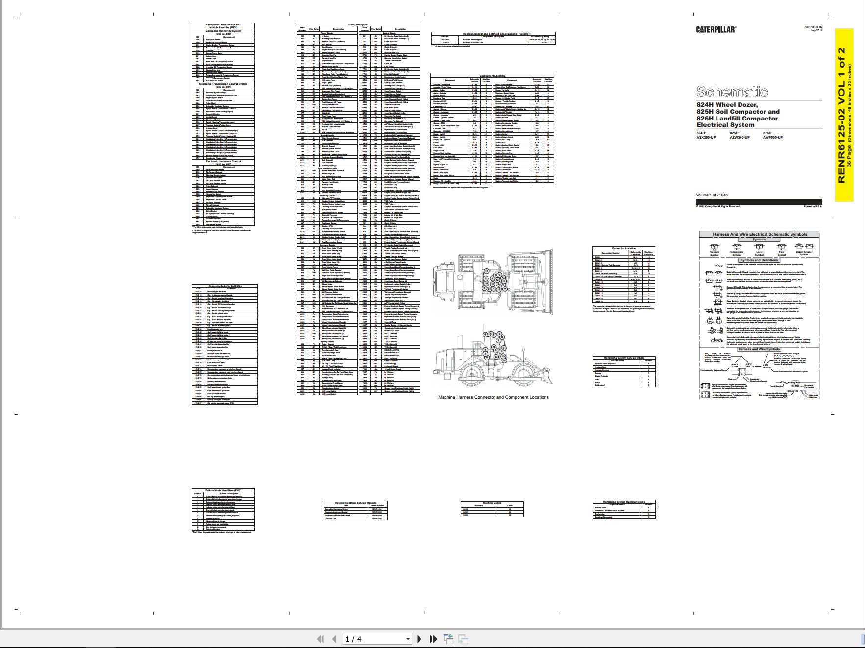 CAT Earthmoving Compactor 826H Electrical Hydraulic Schematic (1)