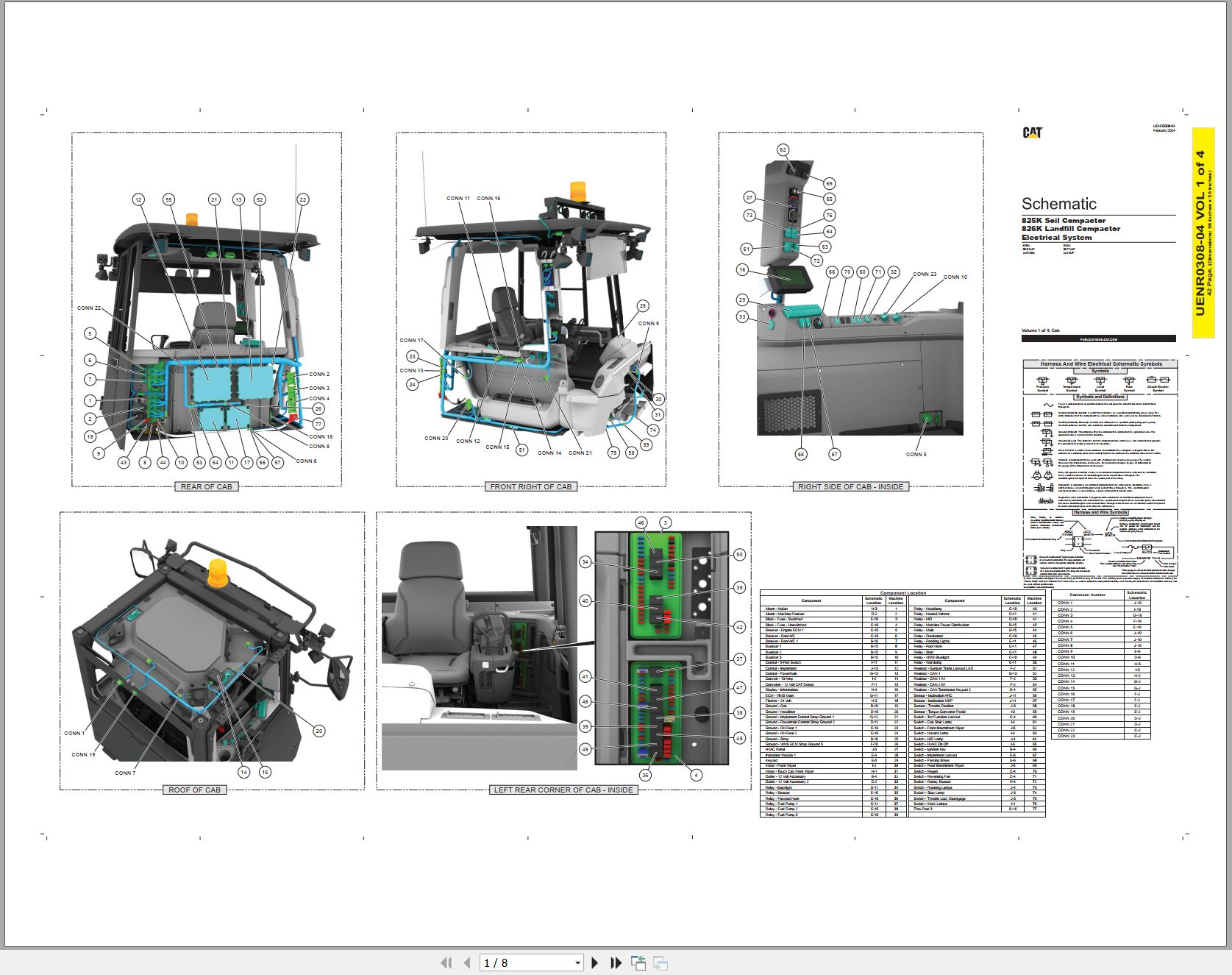 CAT Earthmoving Compactor 826K Electrical Hydraulic Schematic (1)