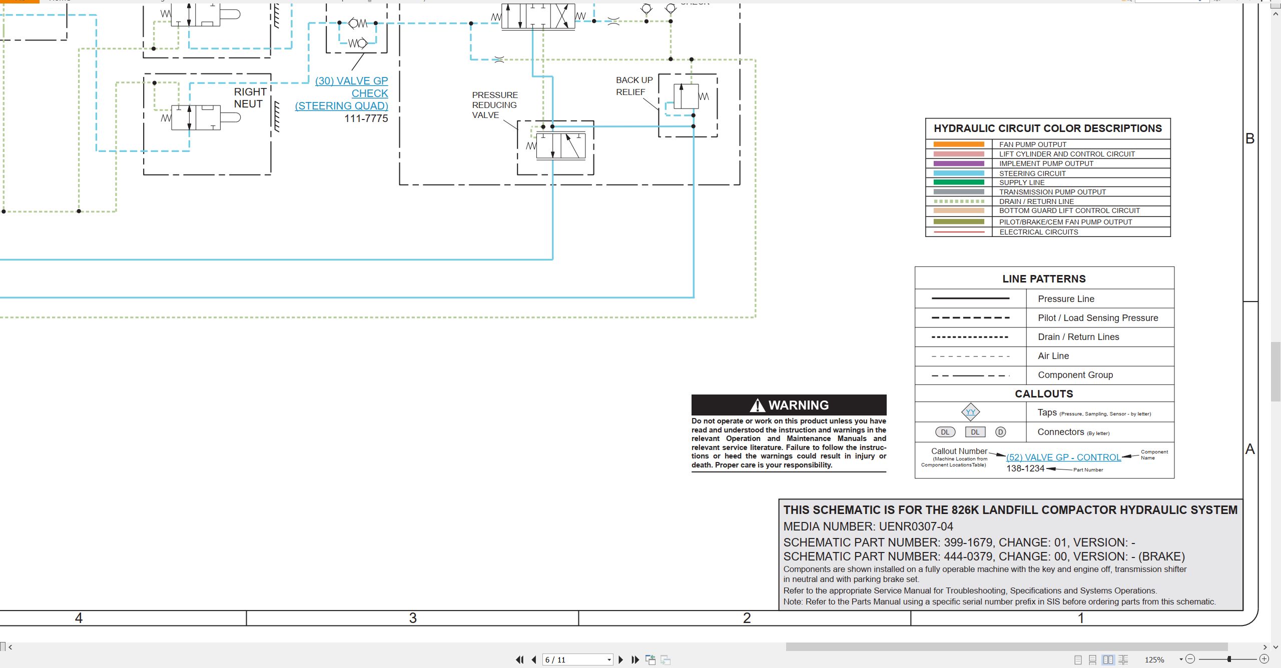 CAT Earthmoving Compactor 826K Electrical Hydraulic Schematic (3)