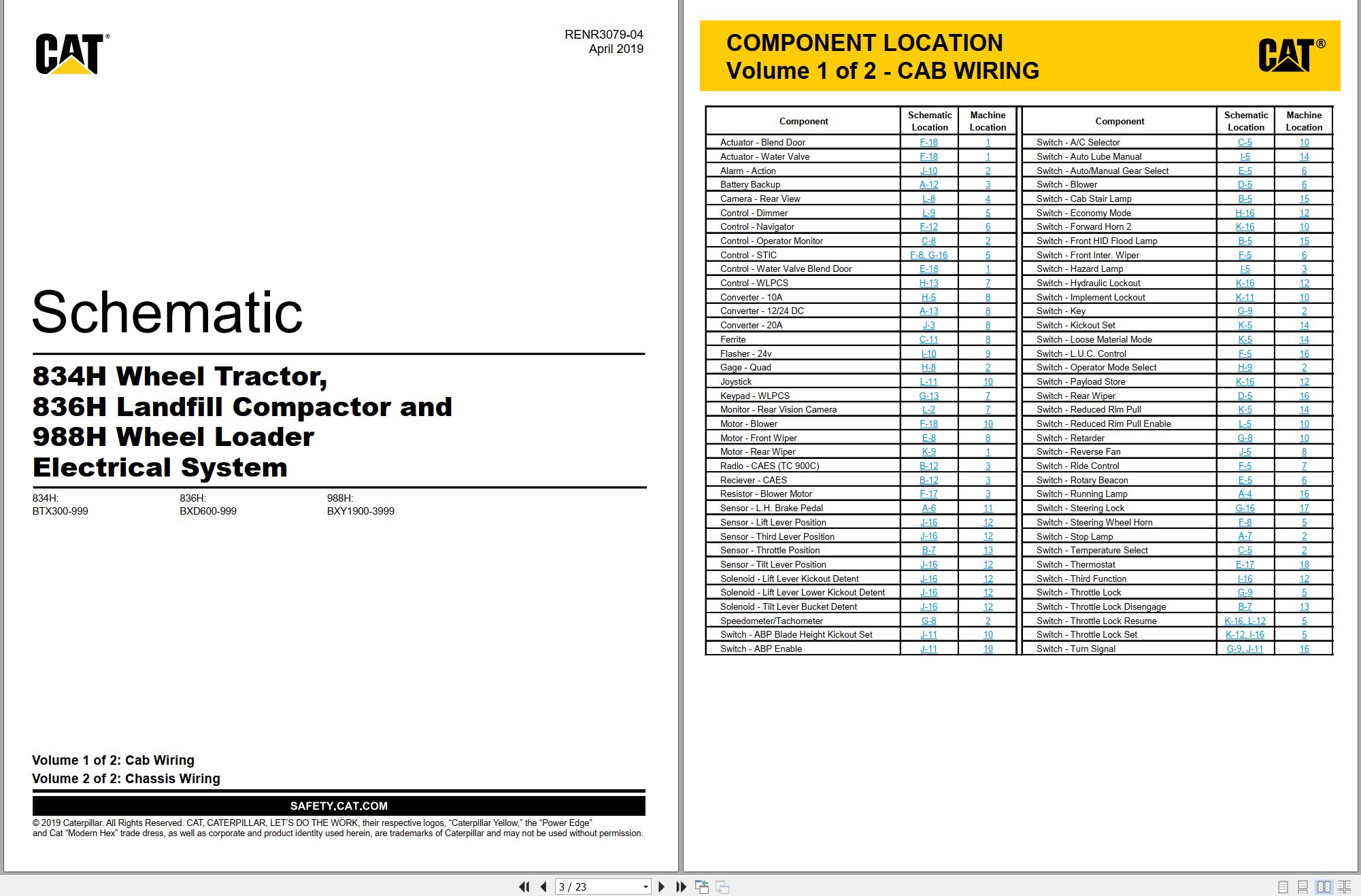 CAT Earthmoving Compactor 836H Electrical Hydraulic Schematic (1)
