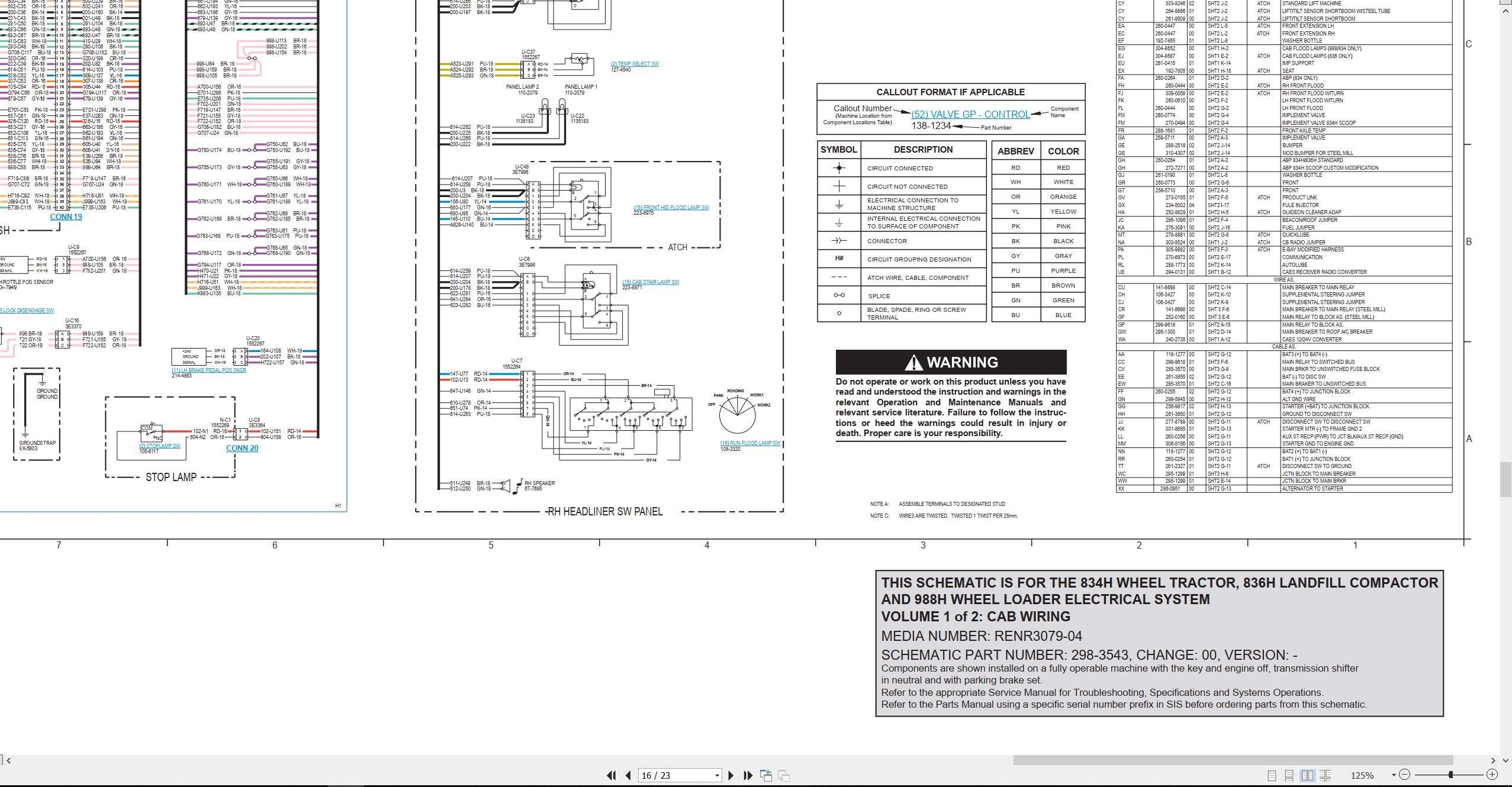 CAT Earthmoving Compactor 836H Electrical Hydraulic Schematic (2)