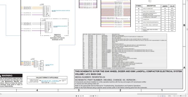 CAT Earthmoving Compactor 836K Electrical Hydraulic Power Train Schematic (2)