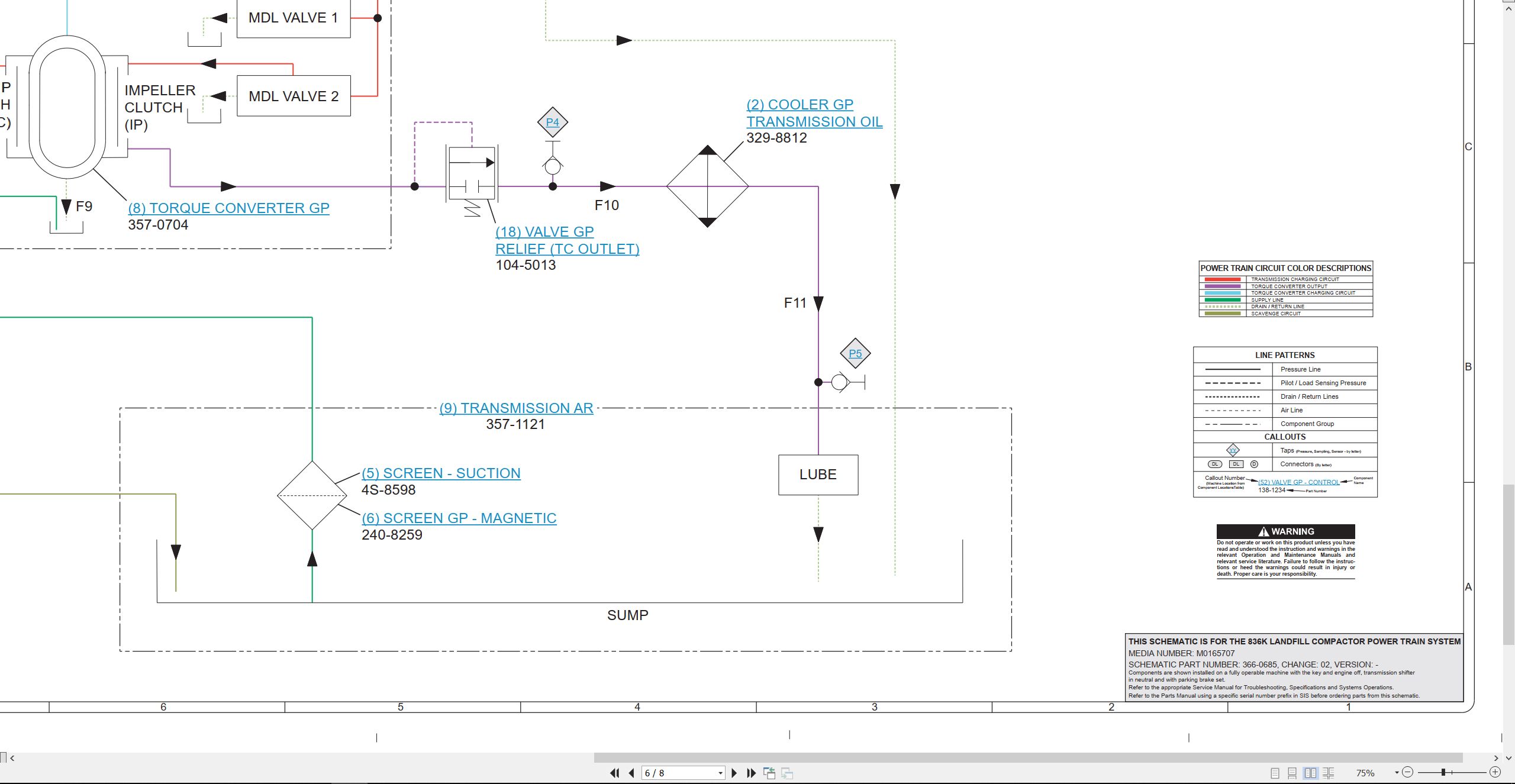 CAT Earthmoving Compactor 836K Electrical Hydraulic Power Train Schematic (4)